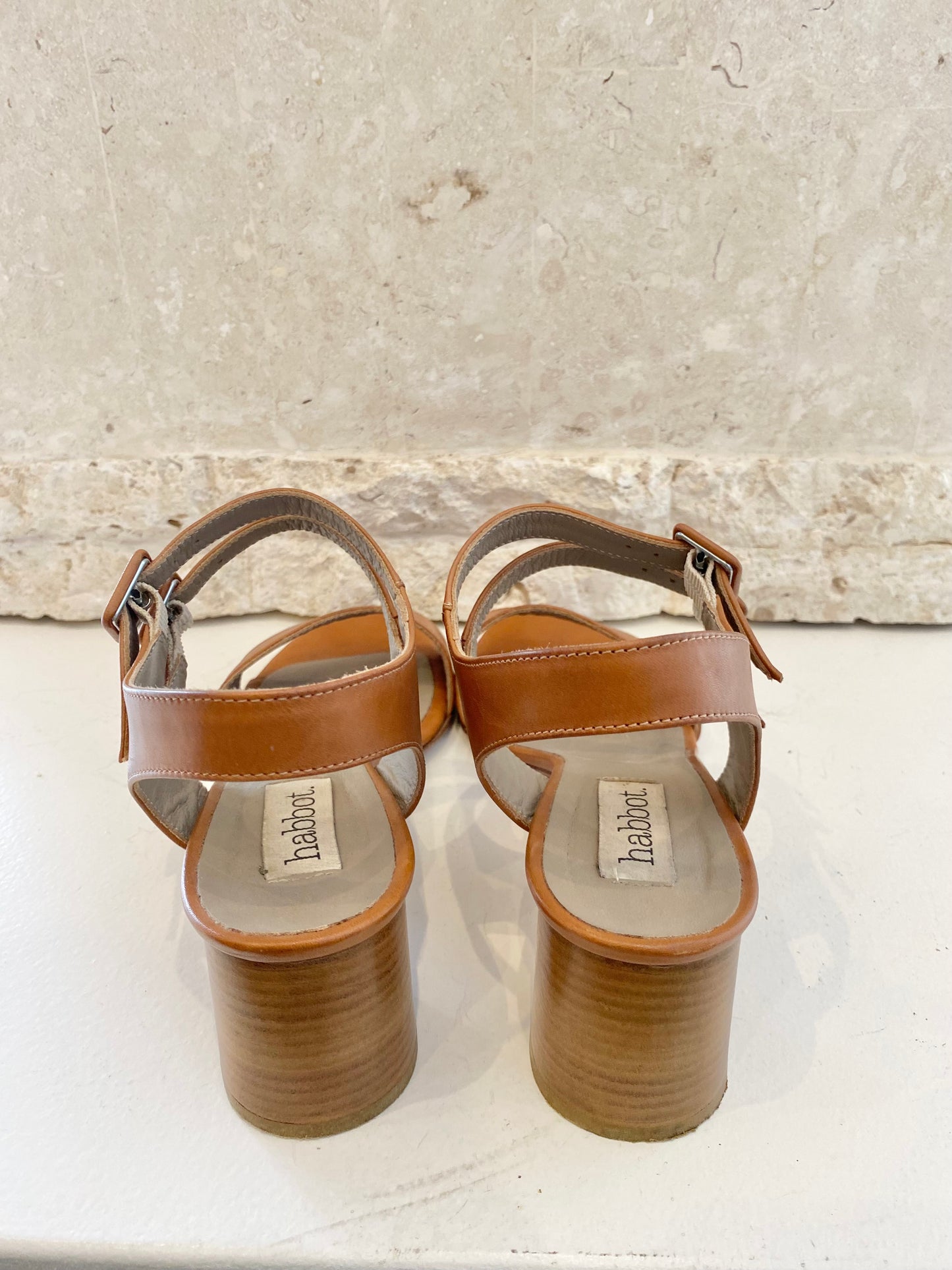 Habbot Rye Heeled Sandal Brown - Size 42