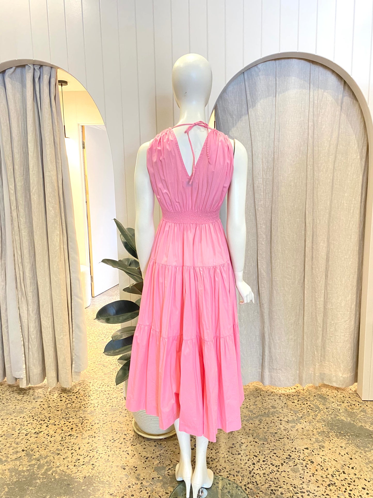 S/W/F Pink Teired Midi Dress - Size XS