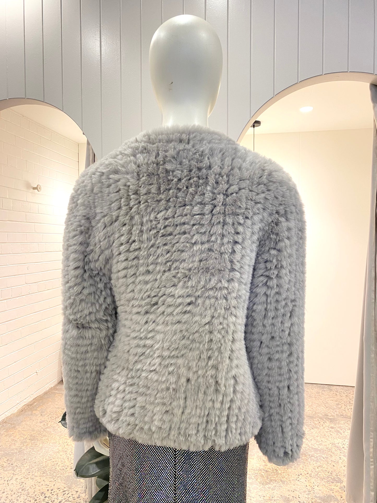 Bubish Faux Valencia Jacket in Grey - Size 10