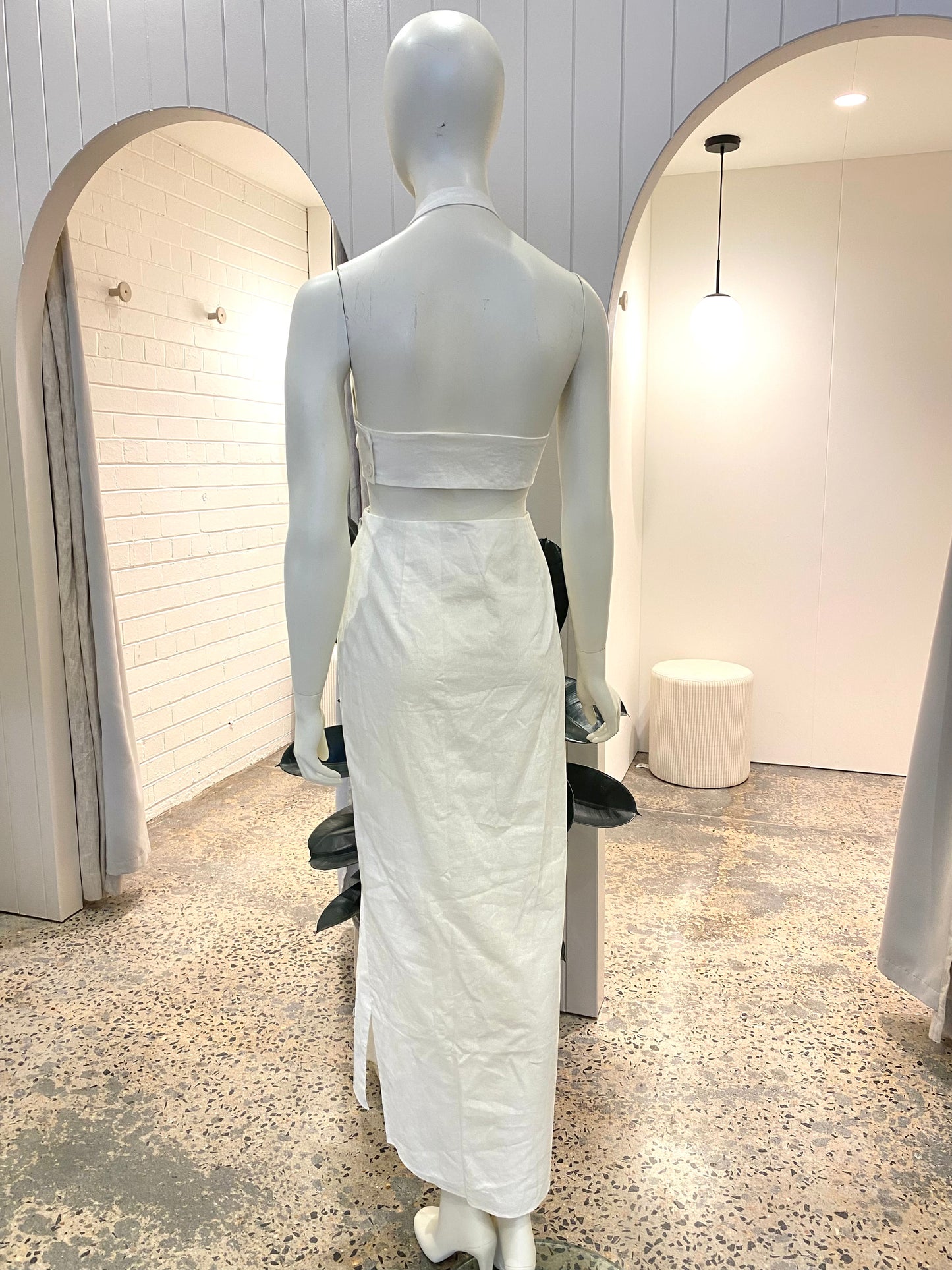 Sir Apron Midi Dress in White - Size 3 (12)
