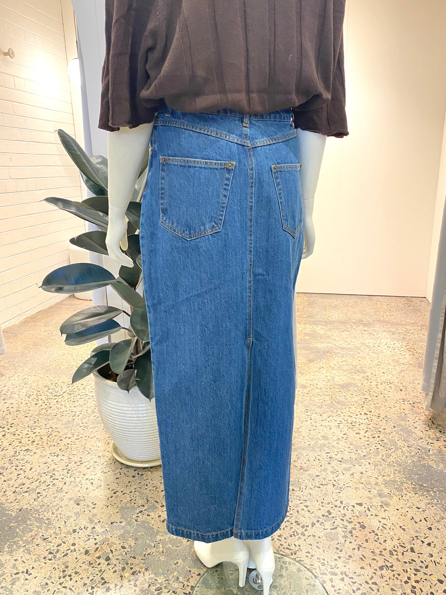 Posse 'Harvey' Denim Maxi Skirt - Size 28 (12/14)