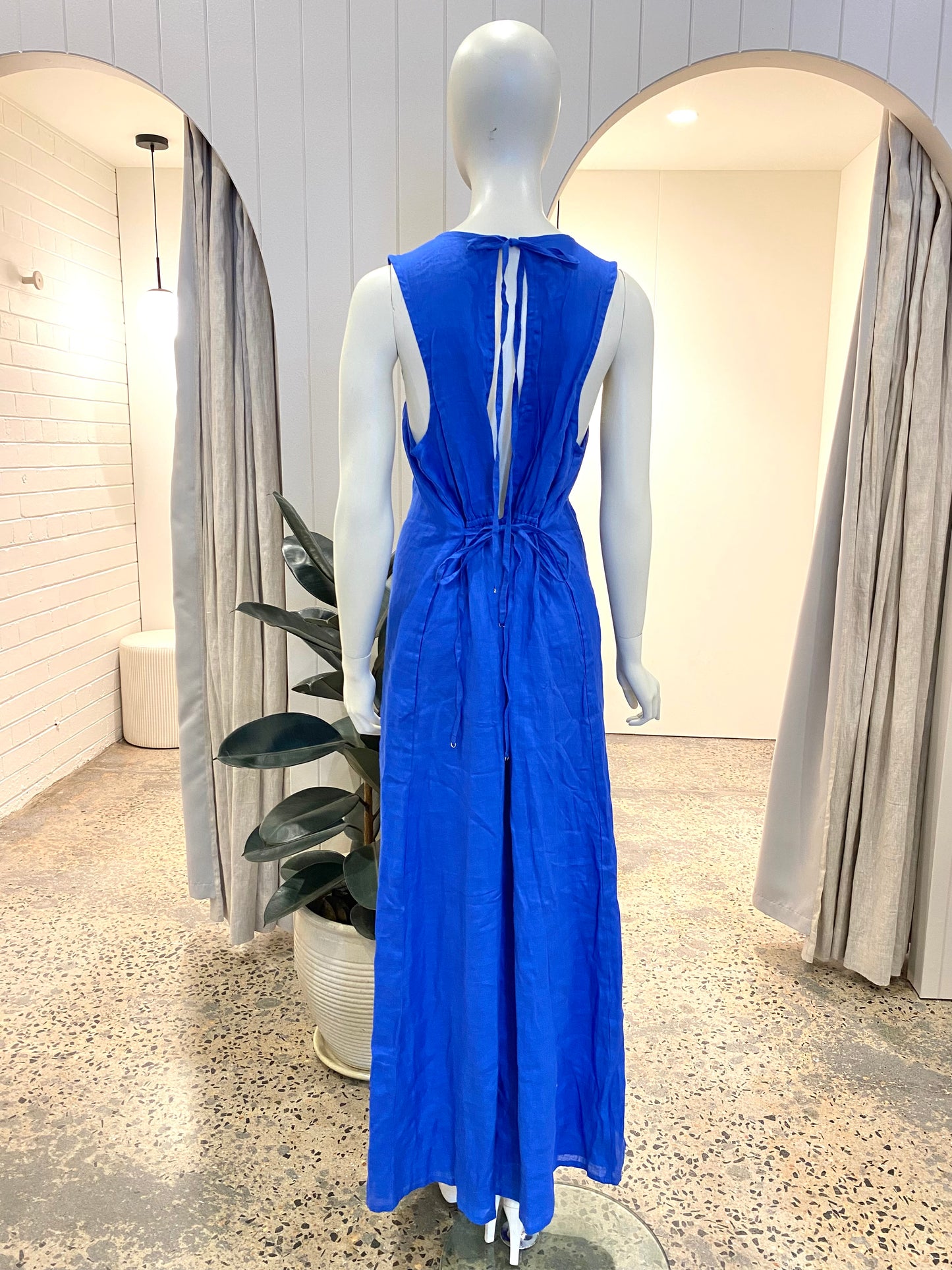 Faithfull The Brand Sommar Maxi Dress in Blue - Size 16