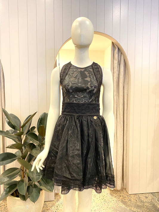 Bronx & Banco Lace Mini Dress in Black - Size 8