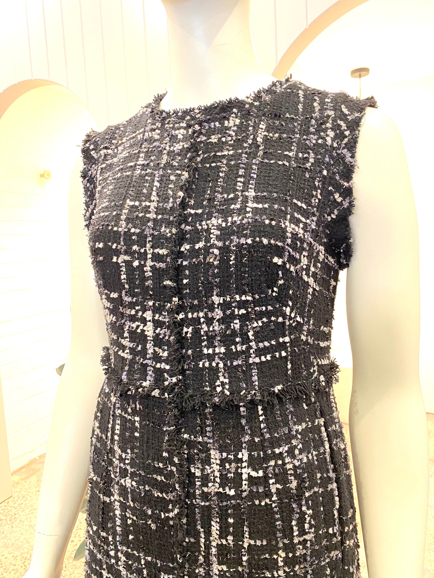 Country Road Tweed Midi Dress - Size 8