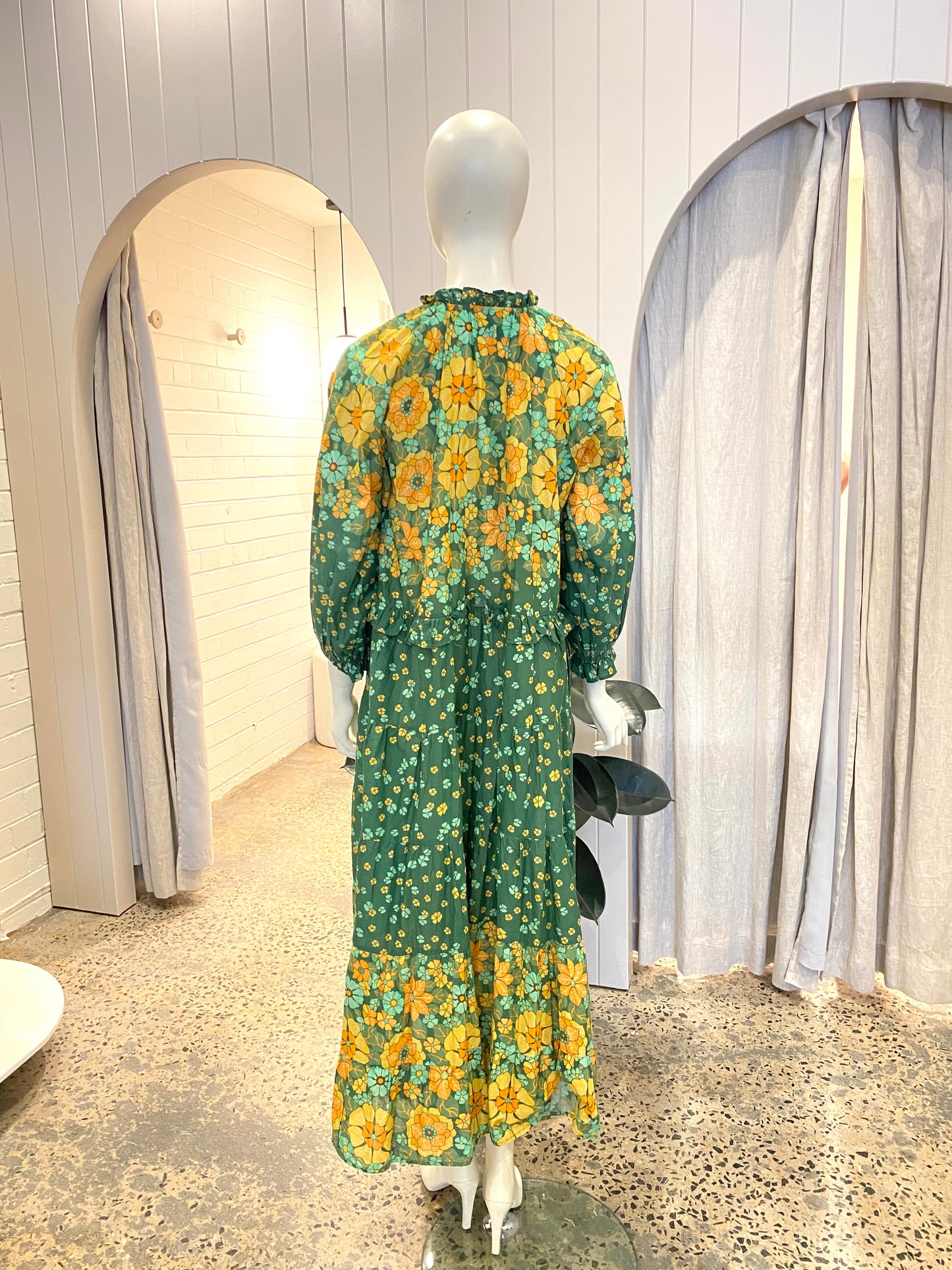 Bohemian Traders Poseidon Ruffle Neck Dress - Size 10