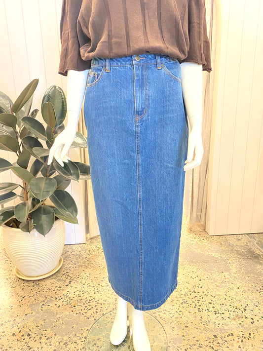 Posse 'Harvey' Denim Maxi Skirt - Size 28 (12/14)