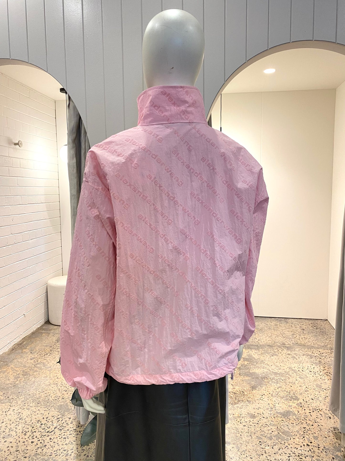 Alexander Wang Flocked Logo Oversized Track Jacket - Size XS (8)