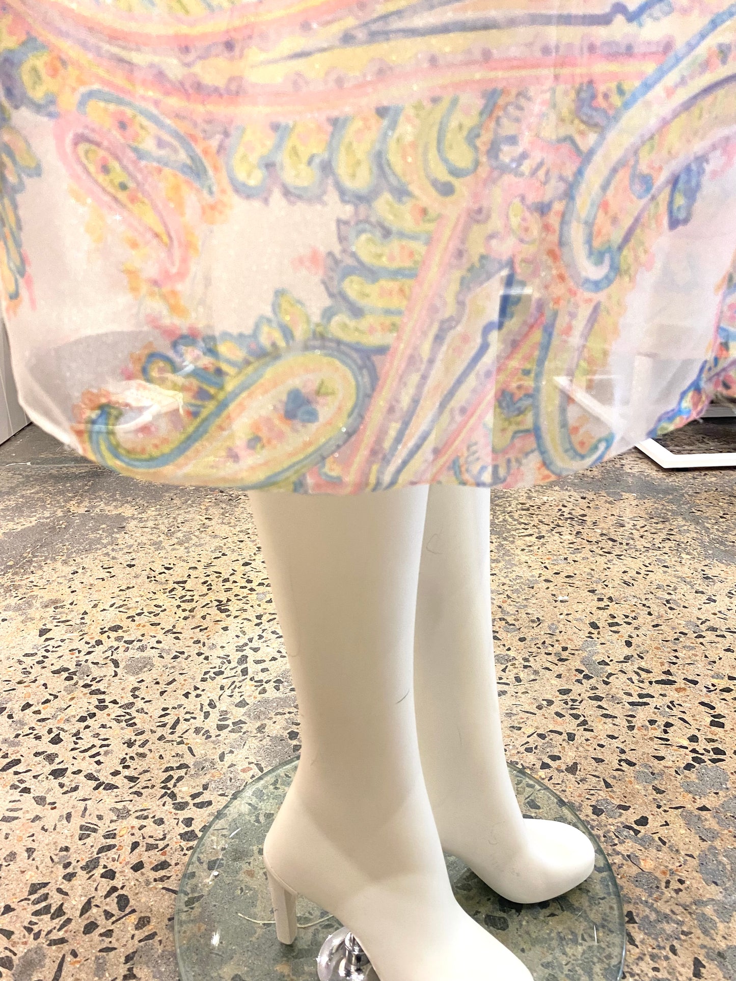 White Label Noba Sheer Paisley Midi Dress - Size 8/10