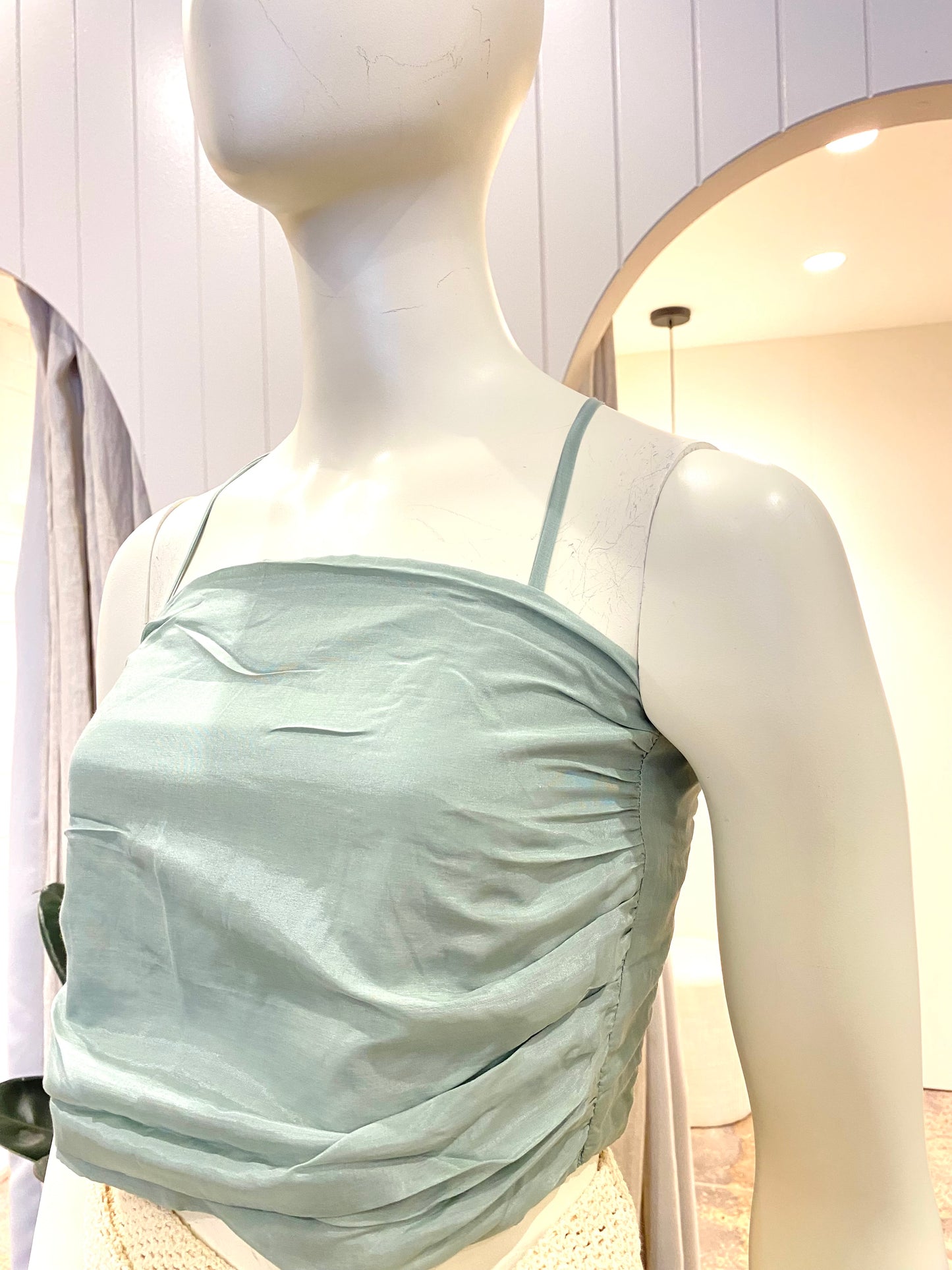 Bird & Knoll Rose Crop Top in Seafoam - Size M (10/12)