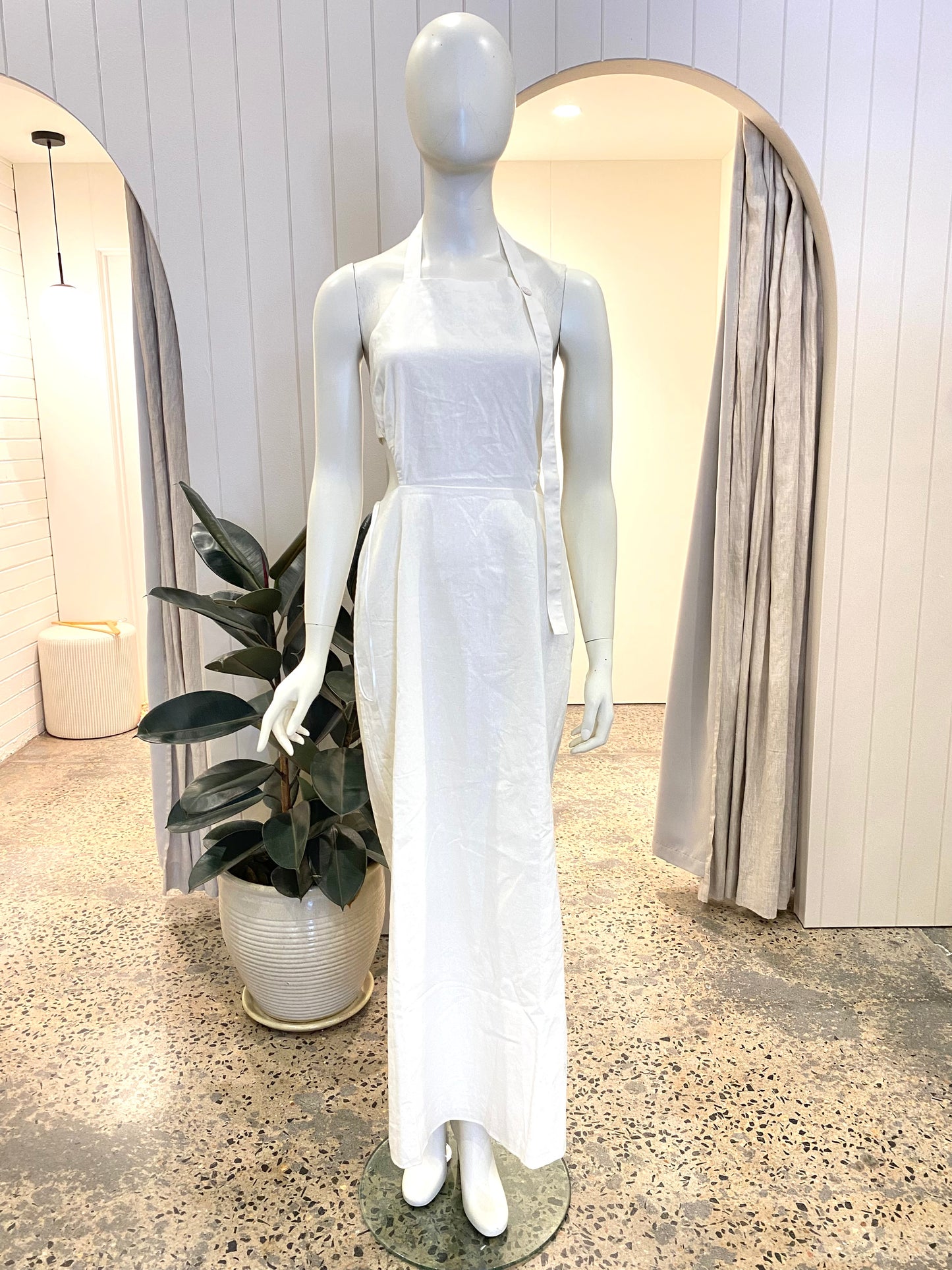 Sir Apron Midi Dress in White - Size 3 (12)
