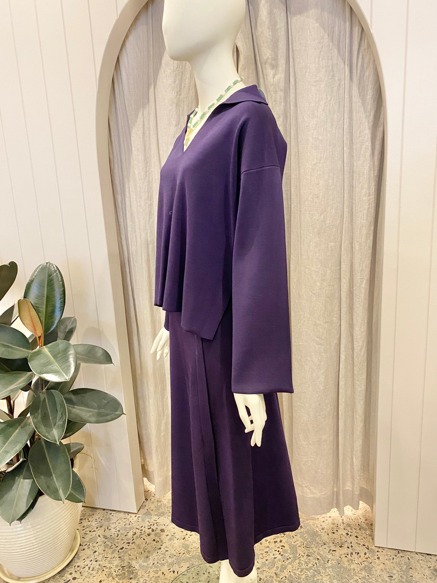 Country Road Crepe Knit Set in Eggplant - Size 6/8