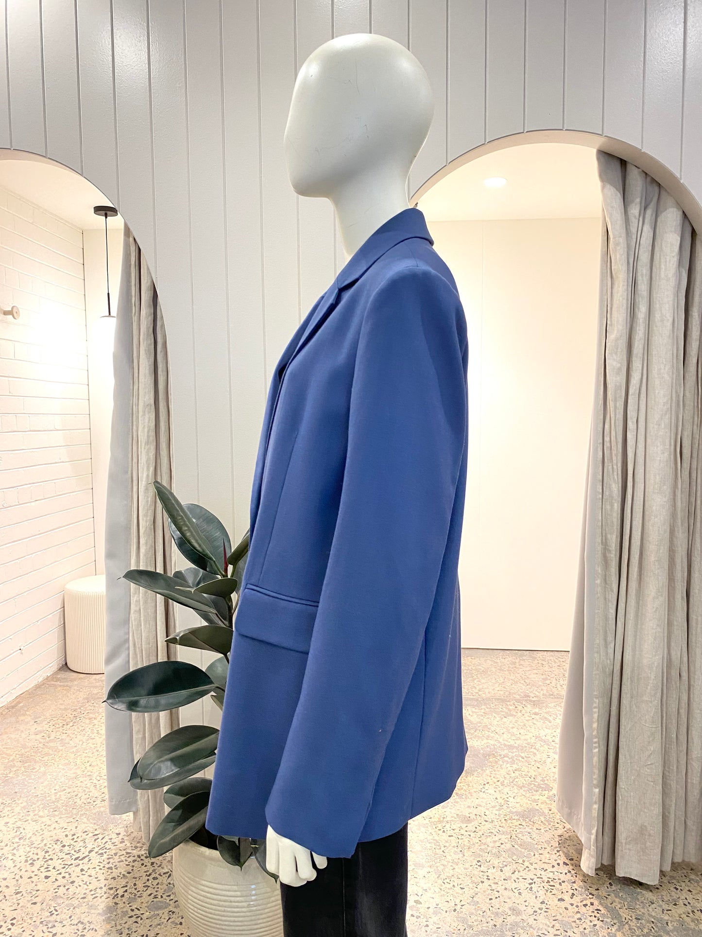 Assembly Label Blue Wool Blazer - Size 12