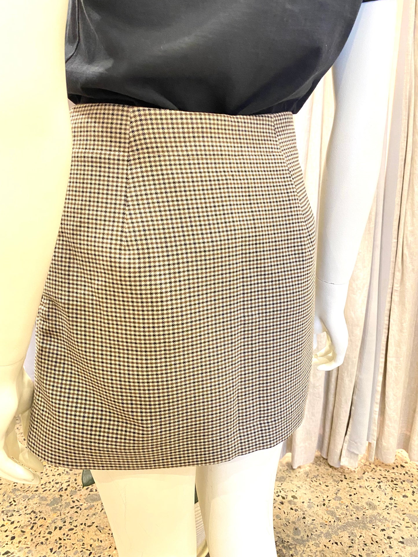 Incu Brown Michelle Mini Check Skirt - Size 6