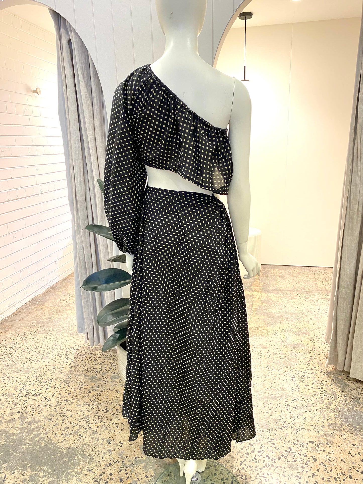 Matteau Asymmetric Wave Dress in Polka Dot - Size 1 (8/10)