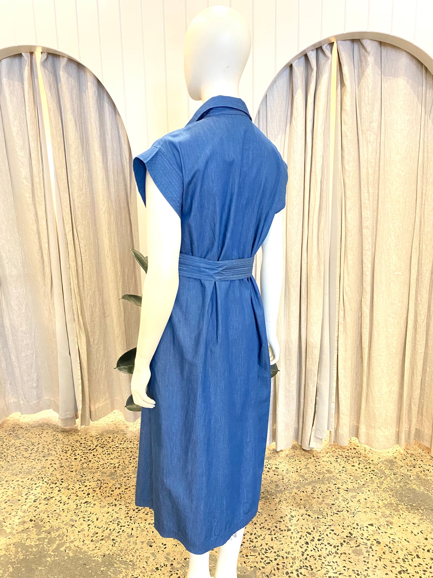 Shirty Fifi Chambray Shirt Dress - Size M