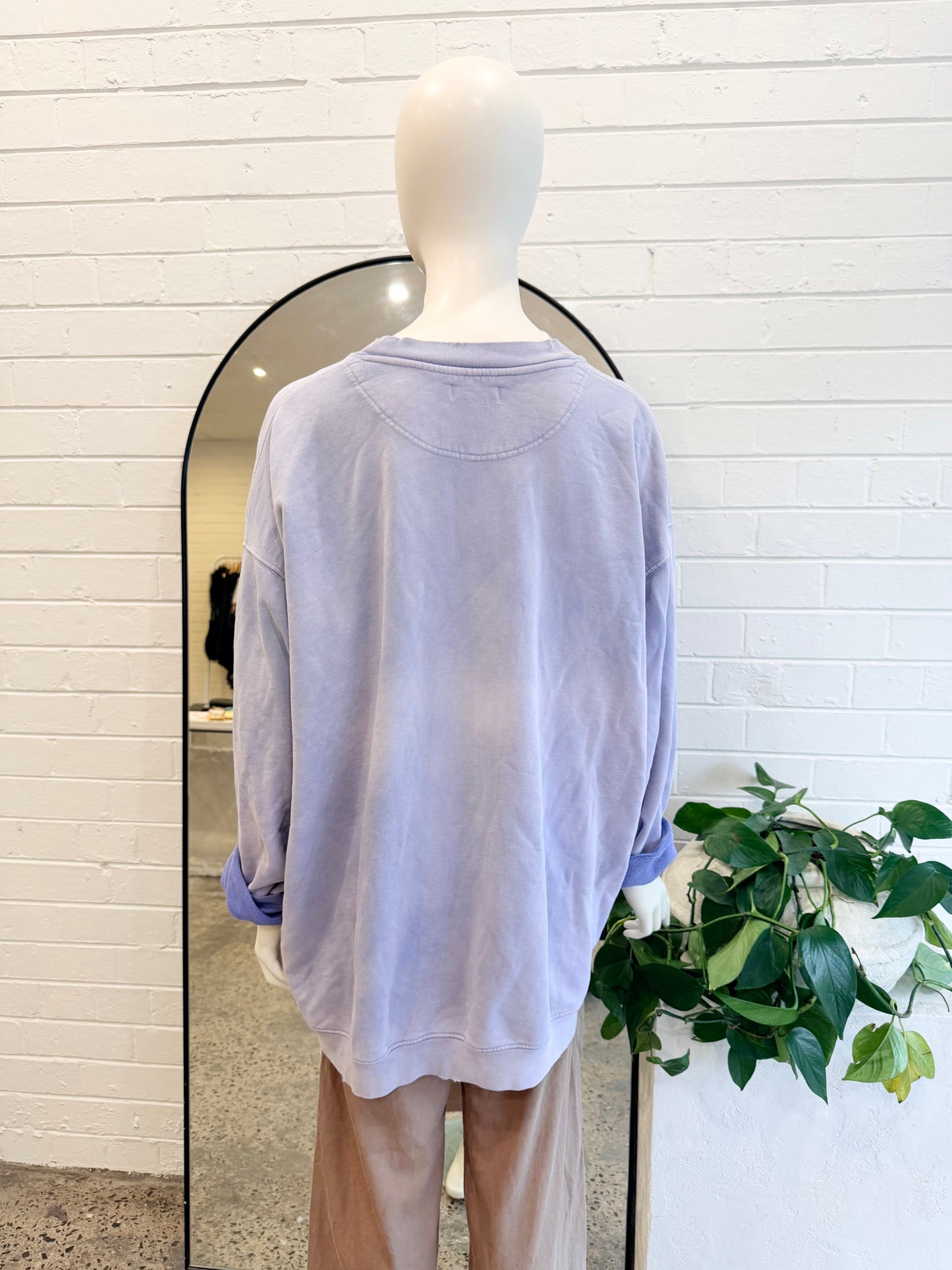 Anine Bing Lilac Tyler Sweatshirt - Size XL (12 - 14)