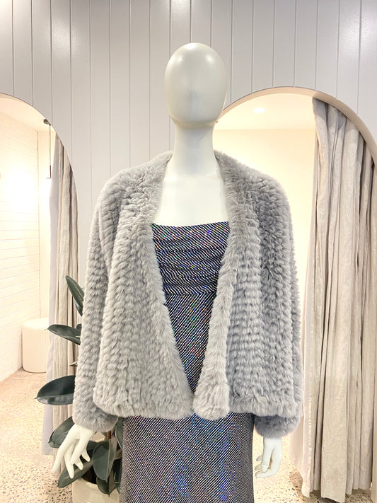 Bubish Faux Valencia Jacket in Grey - Size 10