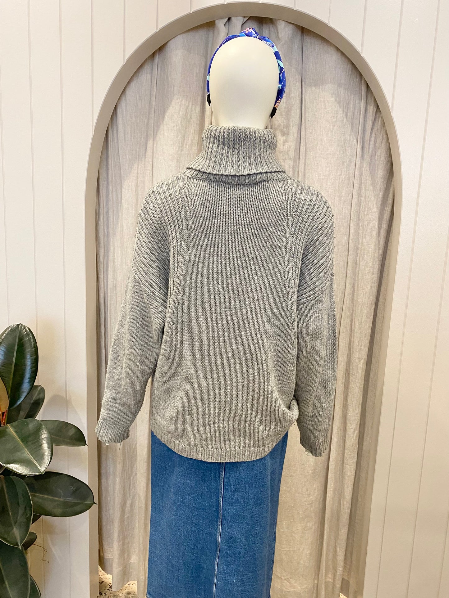 Country Road Grey Turtleneck Jumper - Size M