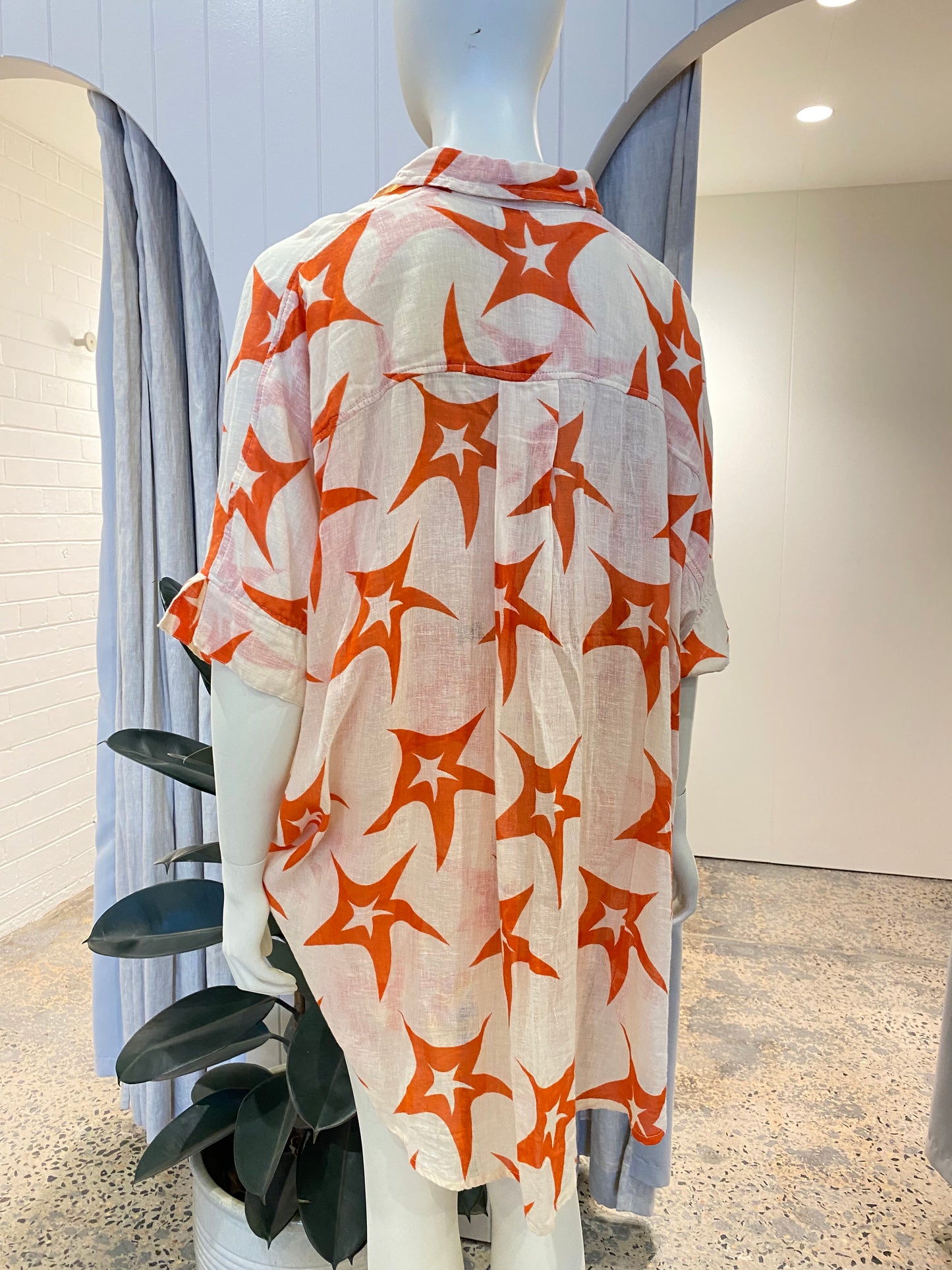 Lokoa Linen Star Set in Tangerine - One Size (10-14)