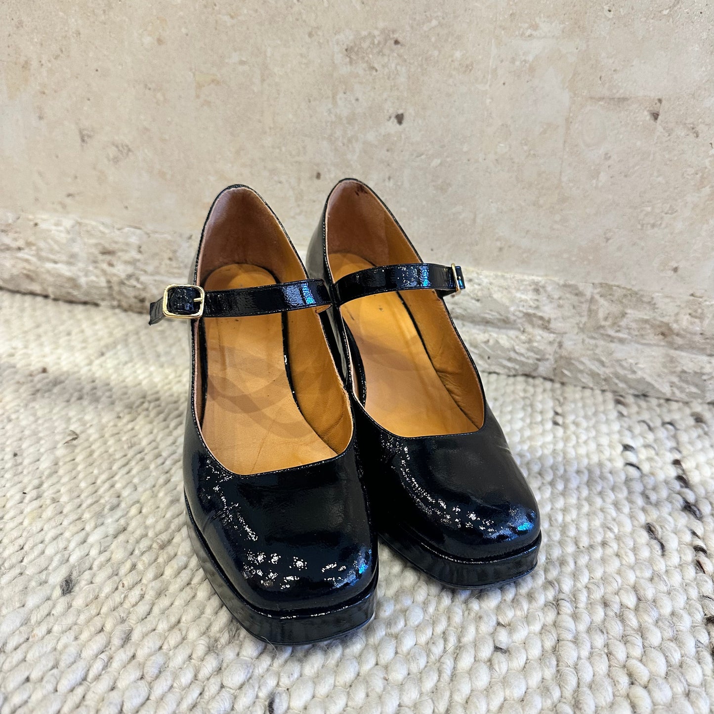 Sezane Georgia High Mary Jane Heels in Black - Size 39