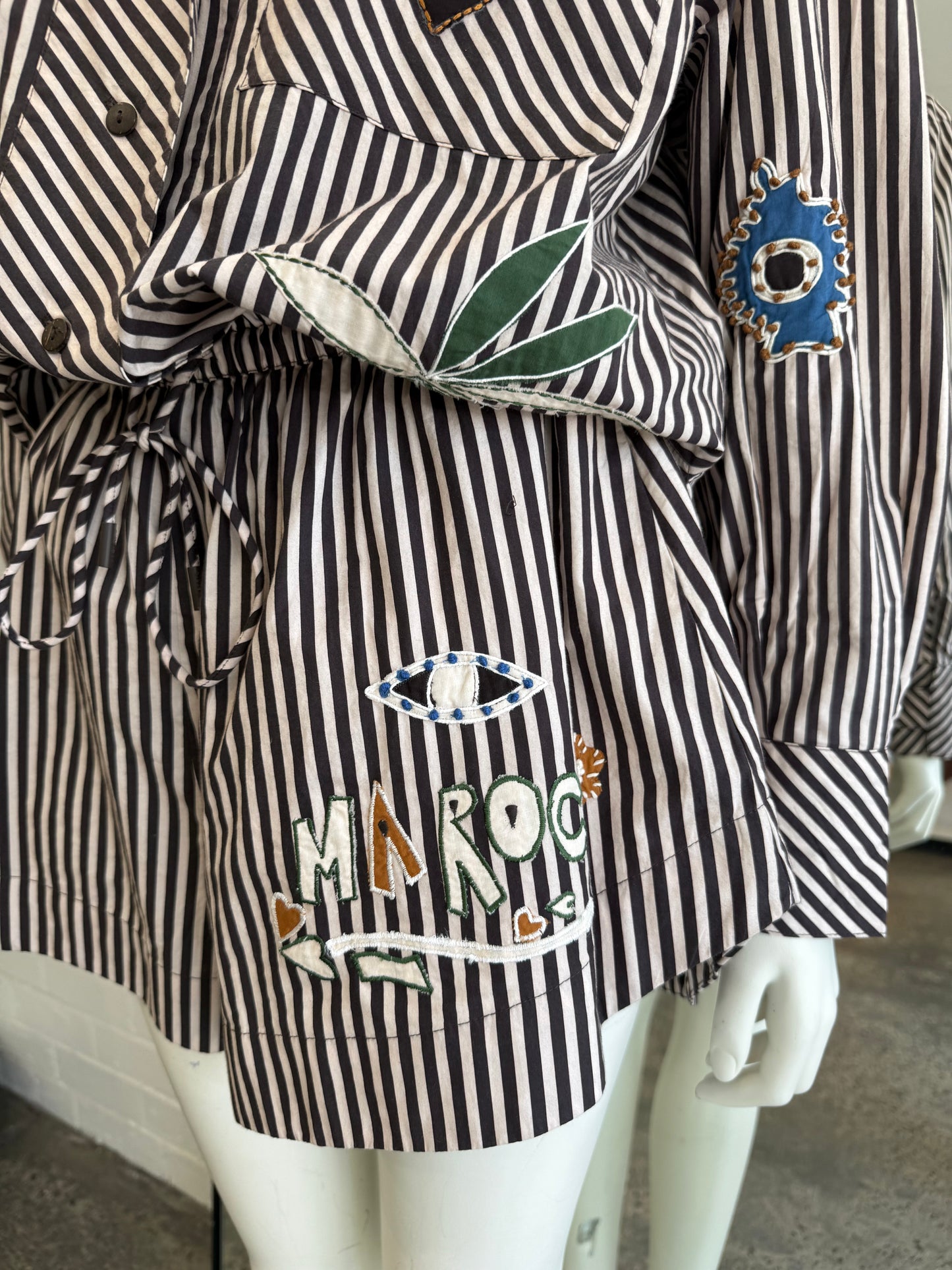 Alemais Chocolate Sirocco Embroidered Shirt and Short Set - Size 8