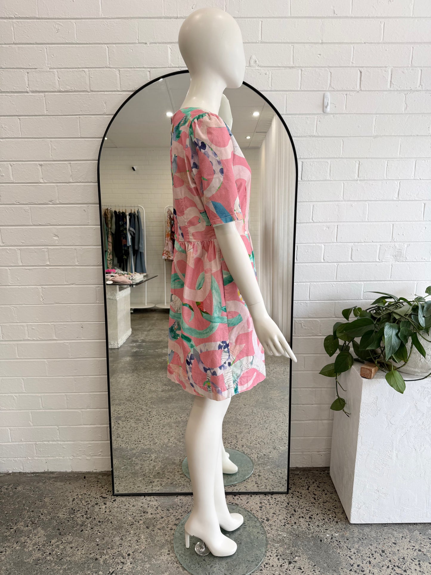 Gorman x Miranda Skoczek Pink Snakes Alive Midi Dress - Size 12