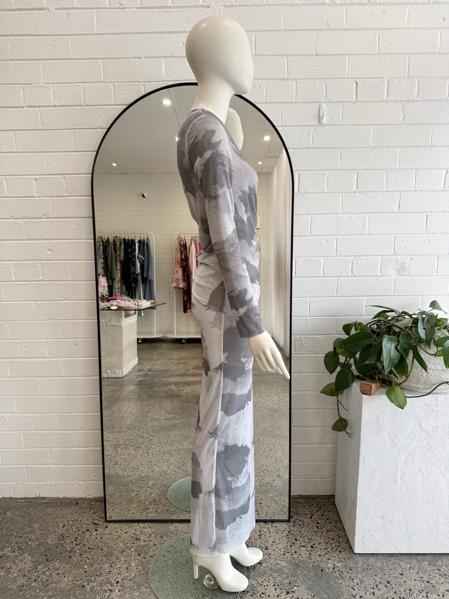 Scanlan Theodore Cloud Mesh Print Midi Dress - Size 10