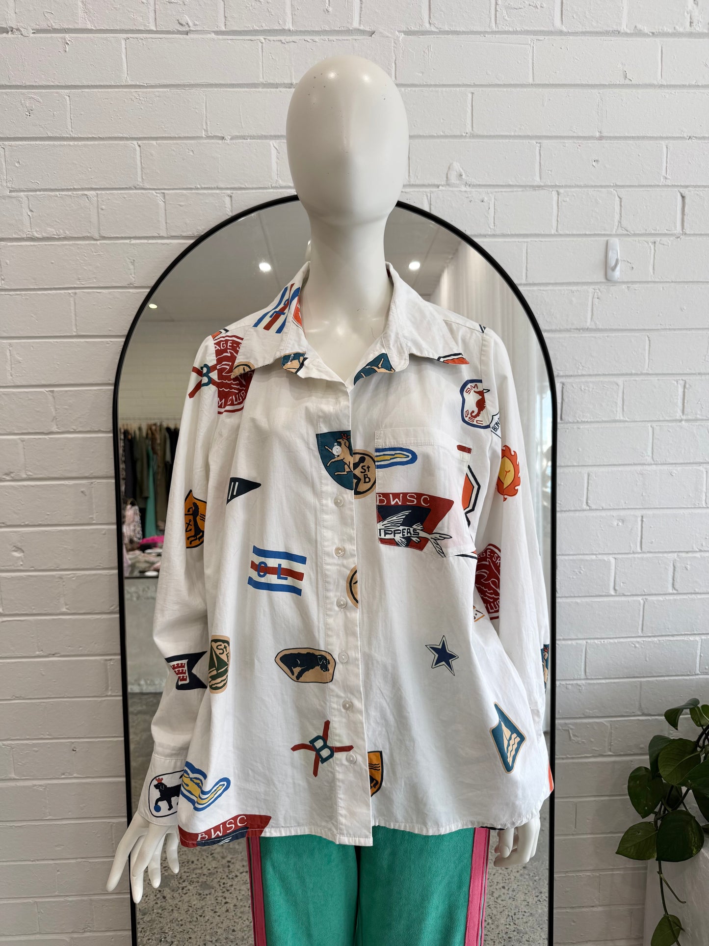 Binny White Flags Race Shirt - Size 12