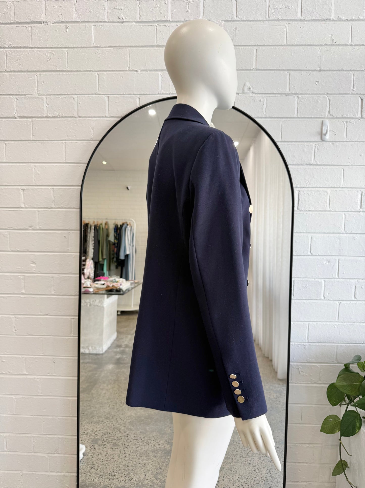 Witchery Navy Double Breasted Blazer - Size 12