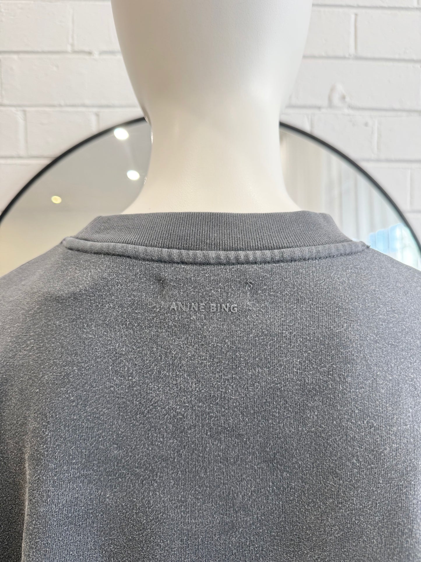 Anine Bing x Elton John Washed Black Harvey Crew Sweatshirt - Size S (8 - 10)