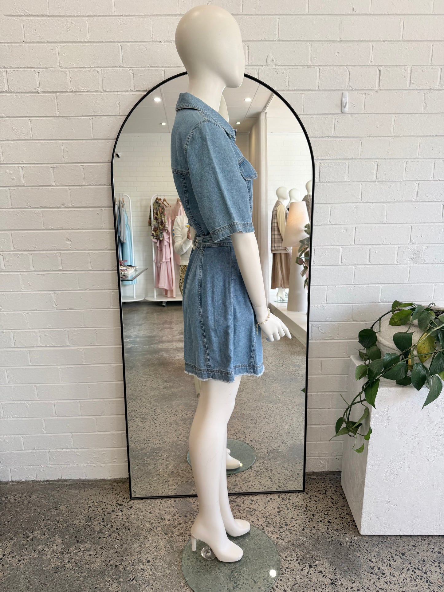 Aje Blue Denim Mini Dress - Size 10