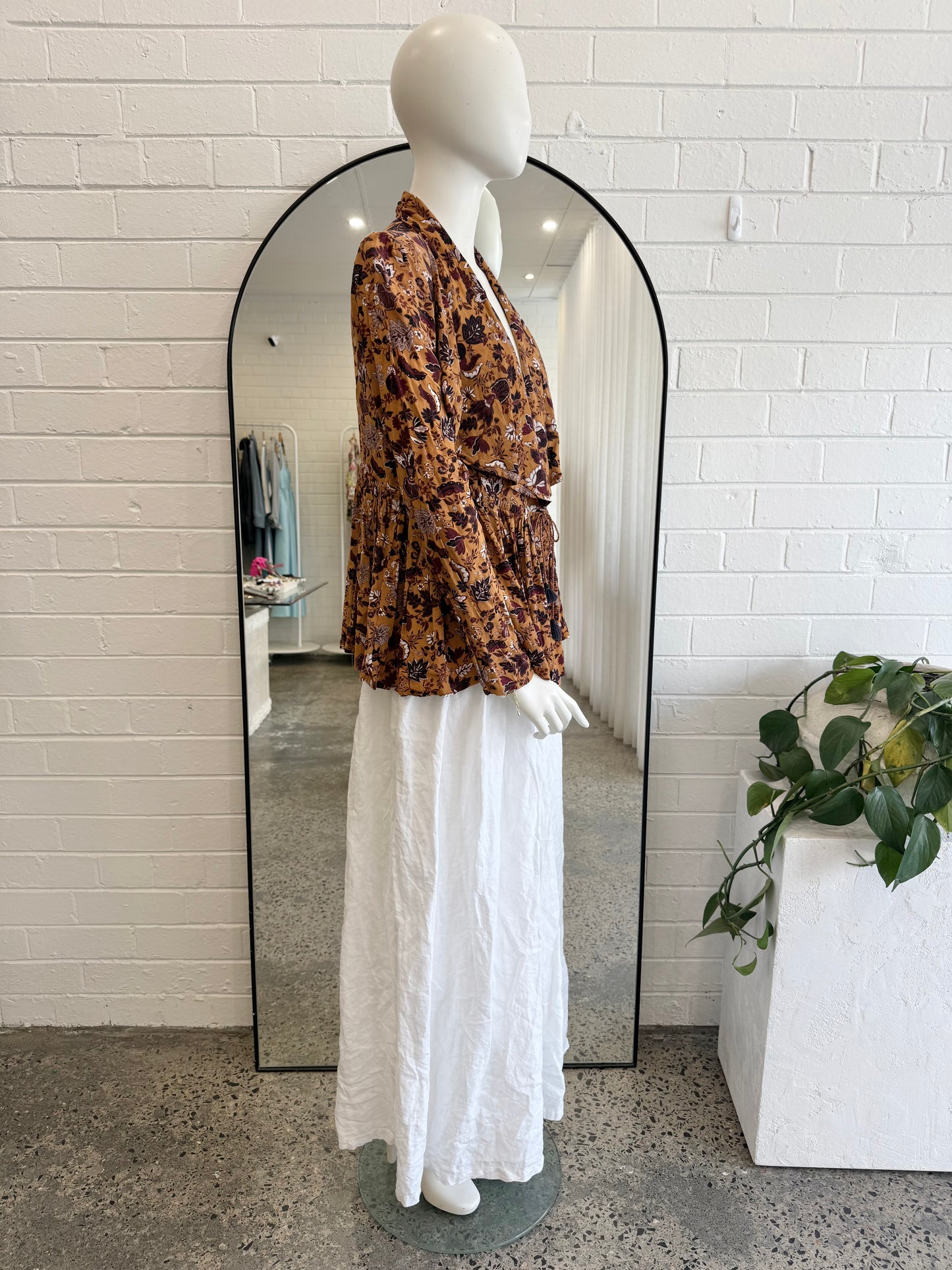 Bec & Bridge 'Ocelot' Linen Maxi Skirt in White - Size 12