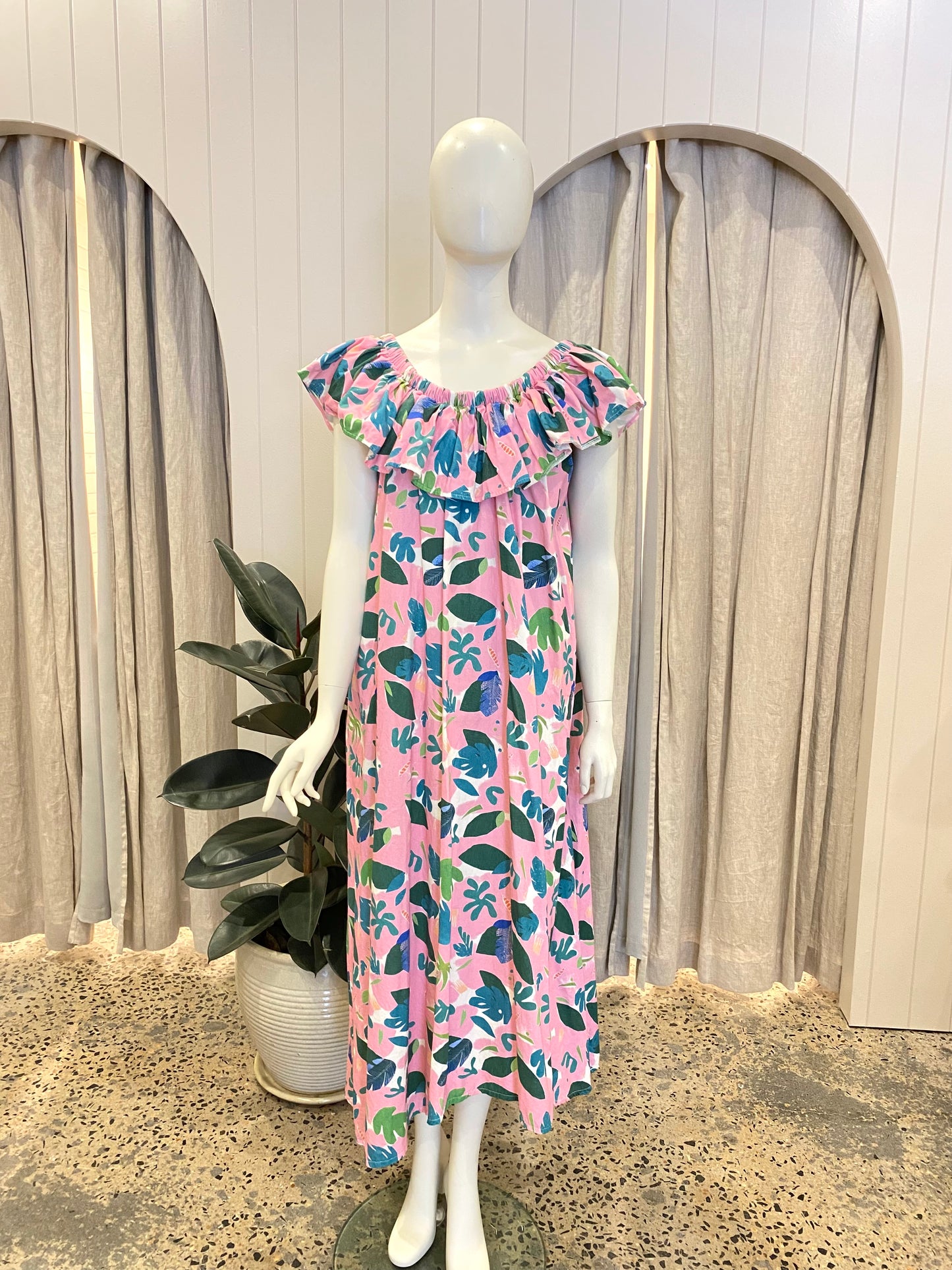 Little Tienda Off Shoulder Midi Dress - One Size