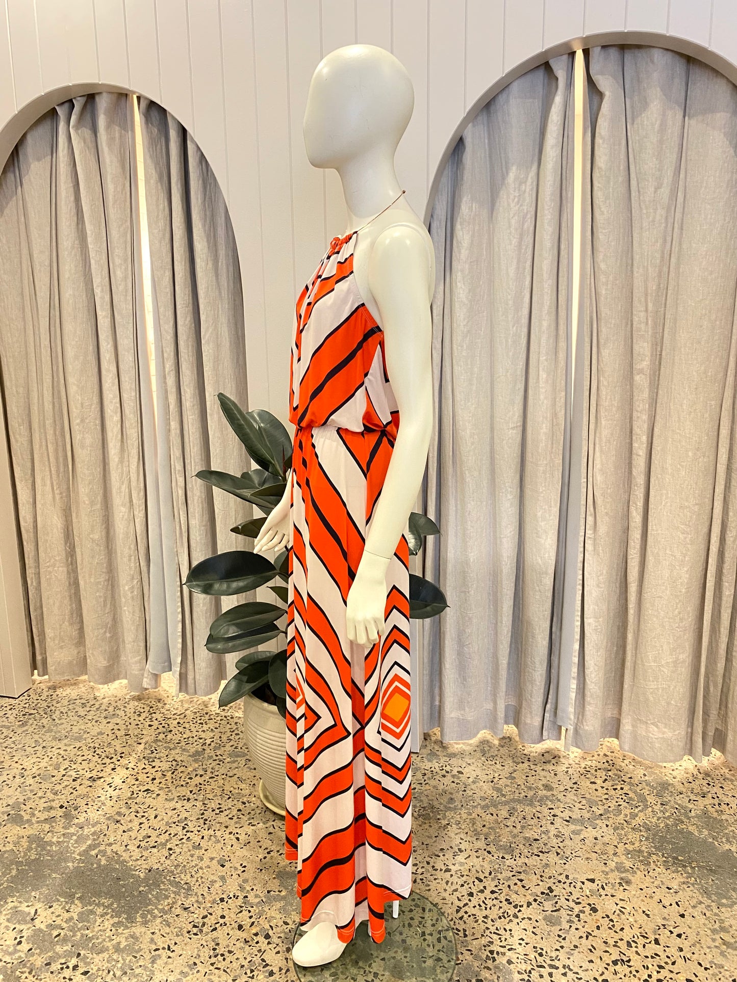 Nikki Poulo Halter Neck Maxi Dress - Size M (10/12)