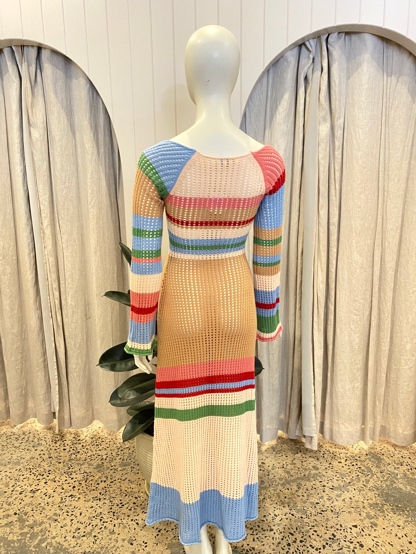 Vrg Girl Rainbow Crochet Maxi Dress - Size 10