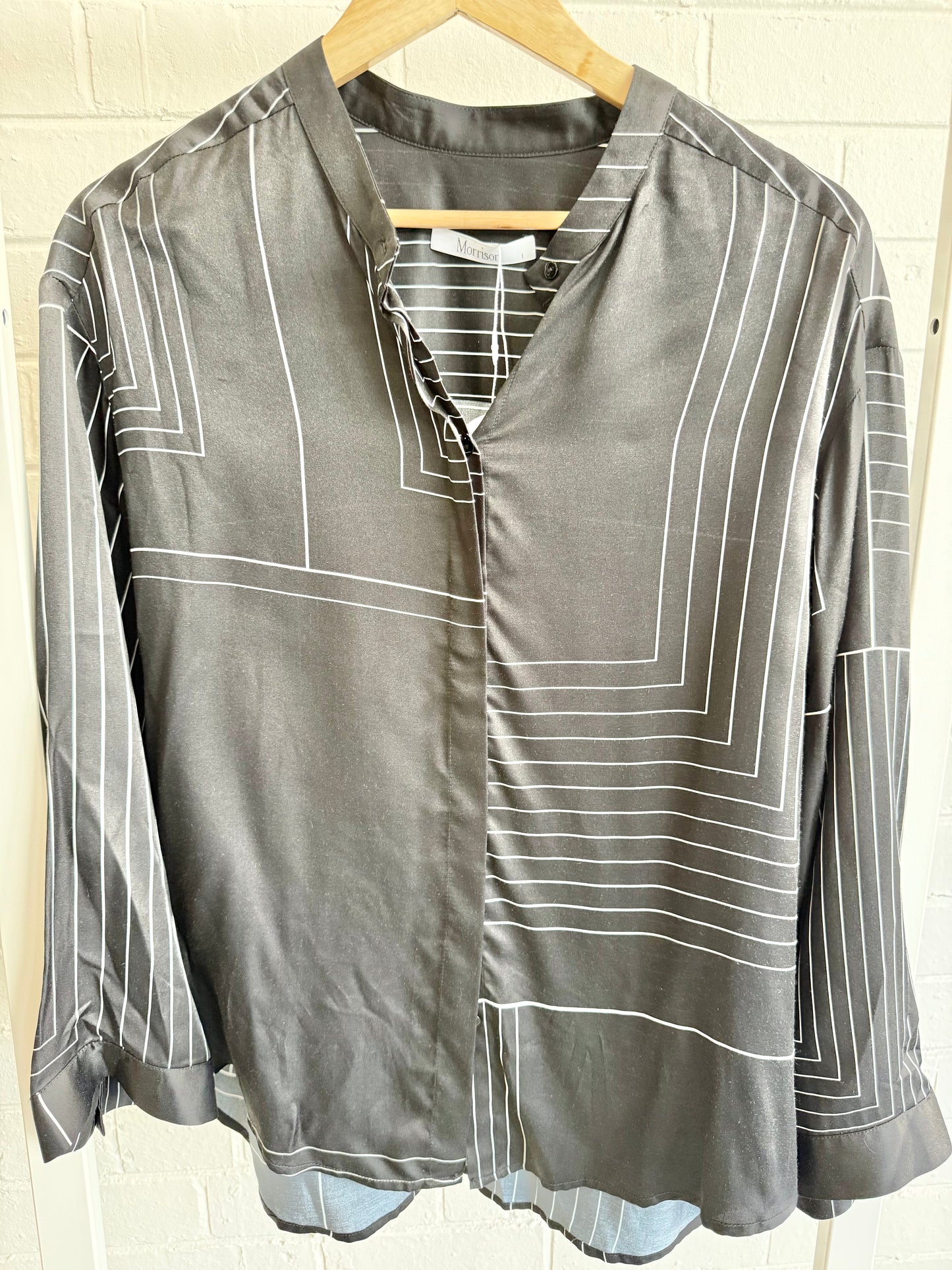 Morrison Black Priya Silk Blend Shirt - Size 1 (8)