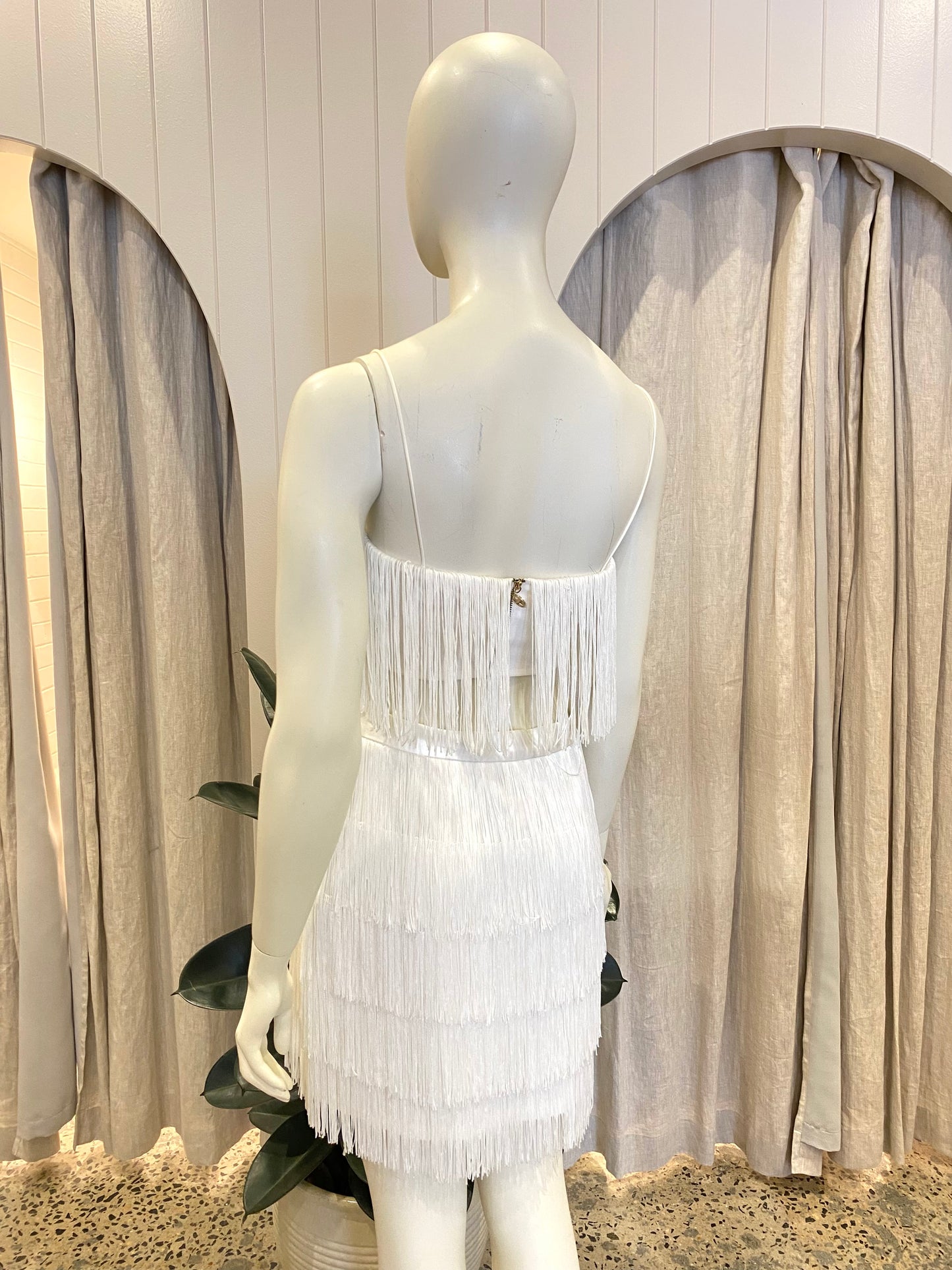 Meshki Sofia Fringe Set in White - Size 8/10