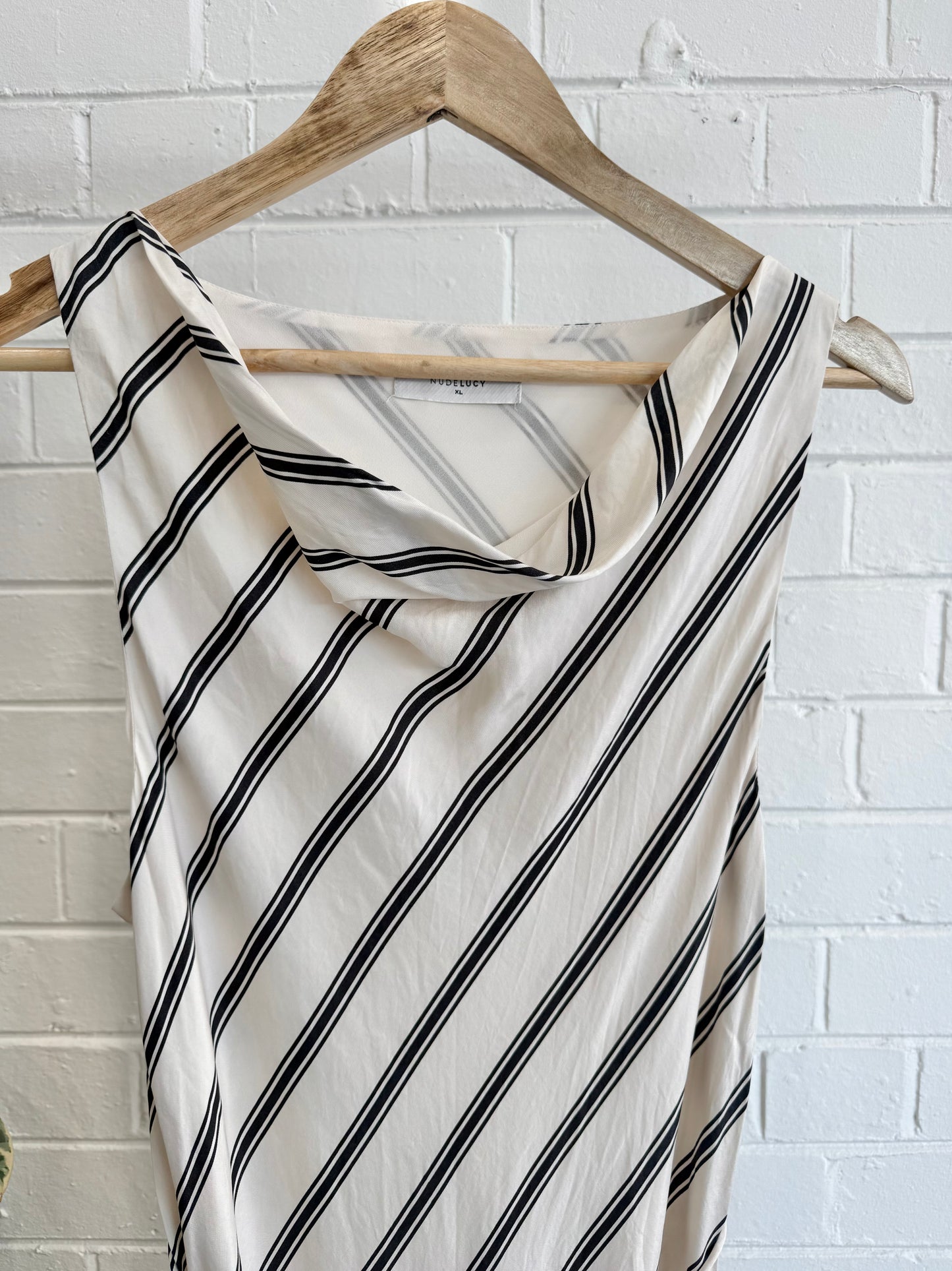 Nude Lucy Shiloh Stripe Maxi Dress - Size XL