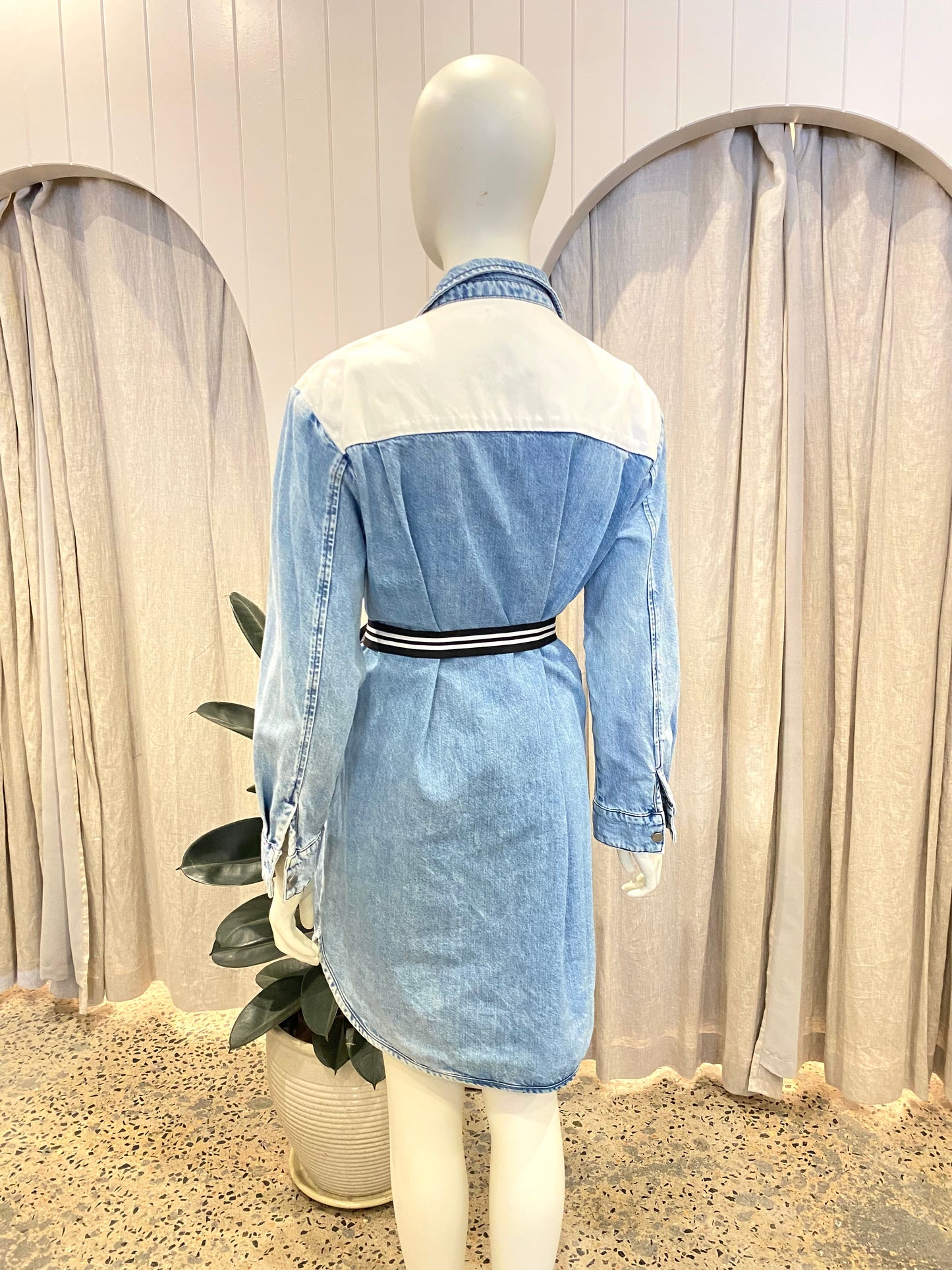 Maje 'Relmi' Belted Denim Dress - Size 1 (10/12)