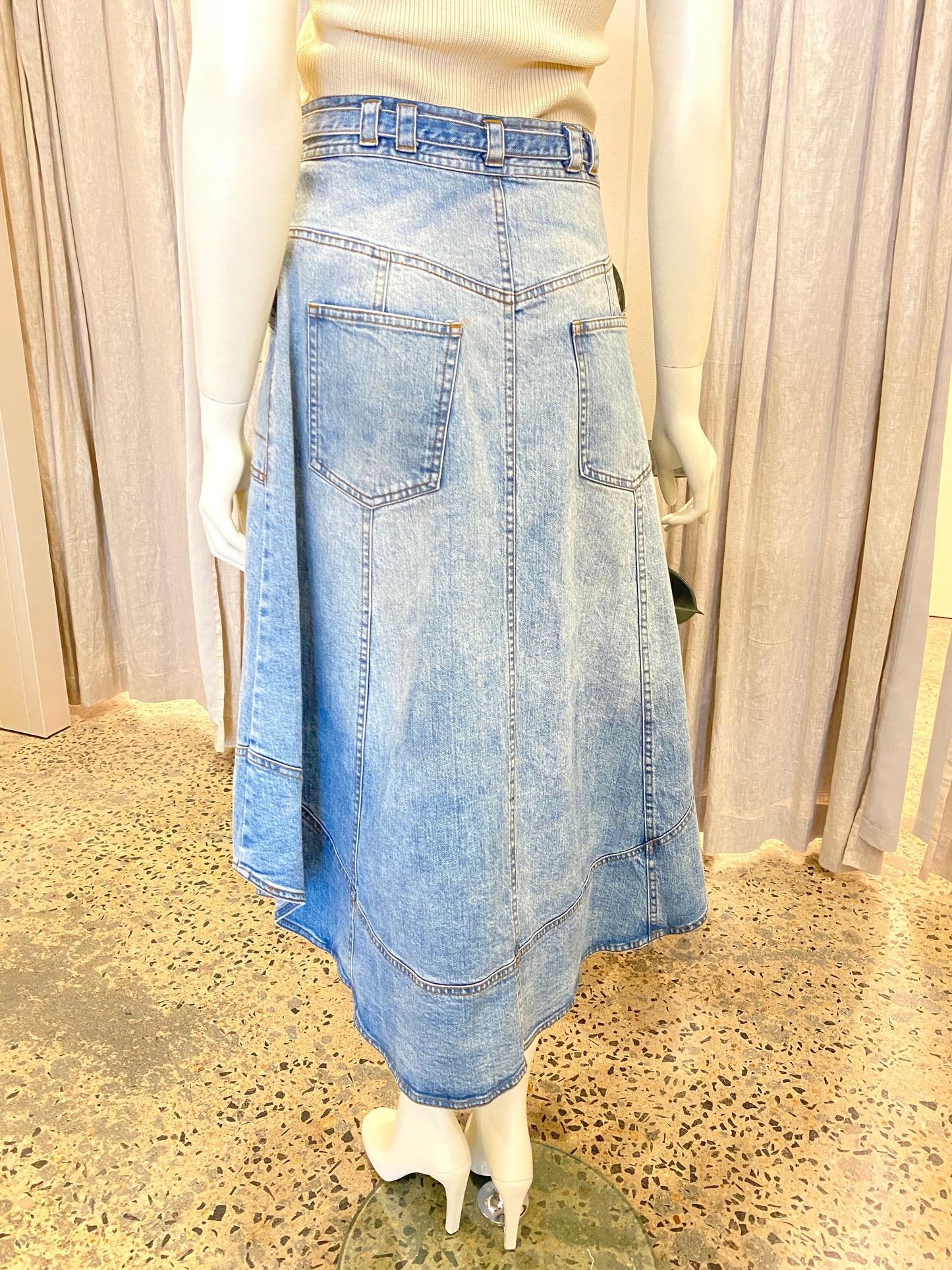 Ministry Of Style Denim Midi Skirt - Size 10