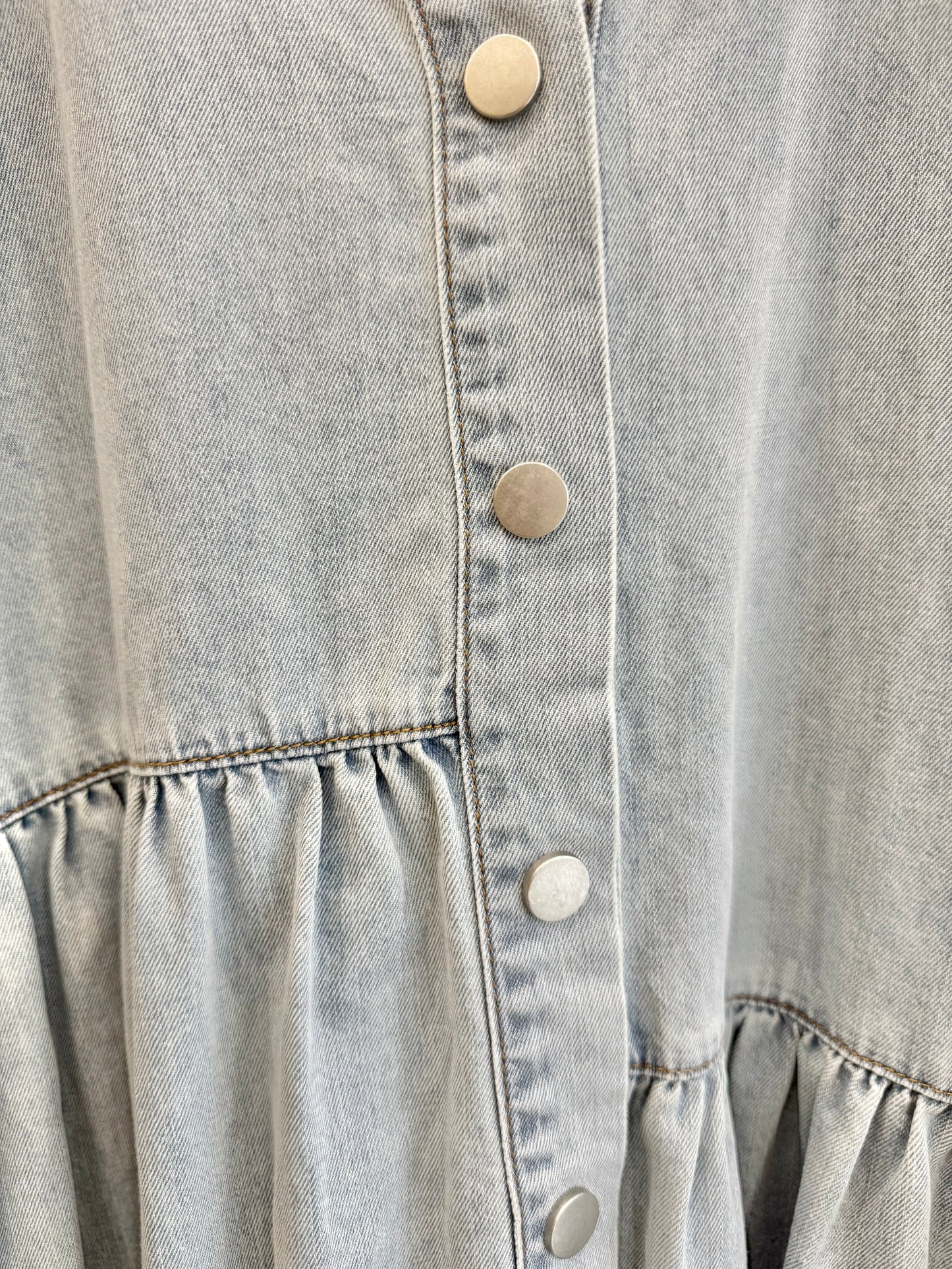 Bohemian Traders Blue Denim Genoa Midi Dress - Size XS (8 - 10)
