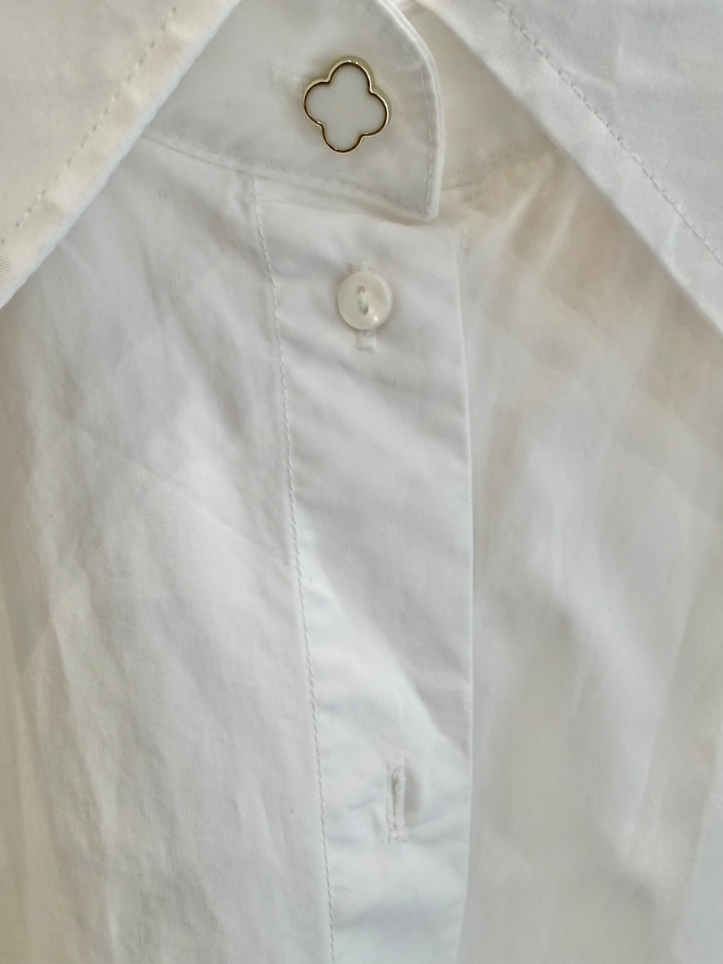 Husk White Sleeve Detailed Shirt - Size 8