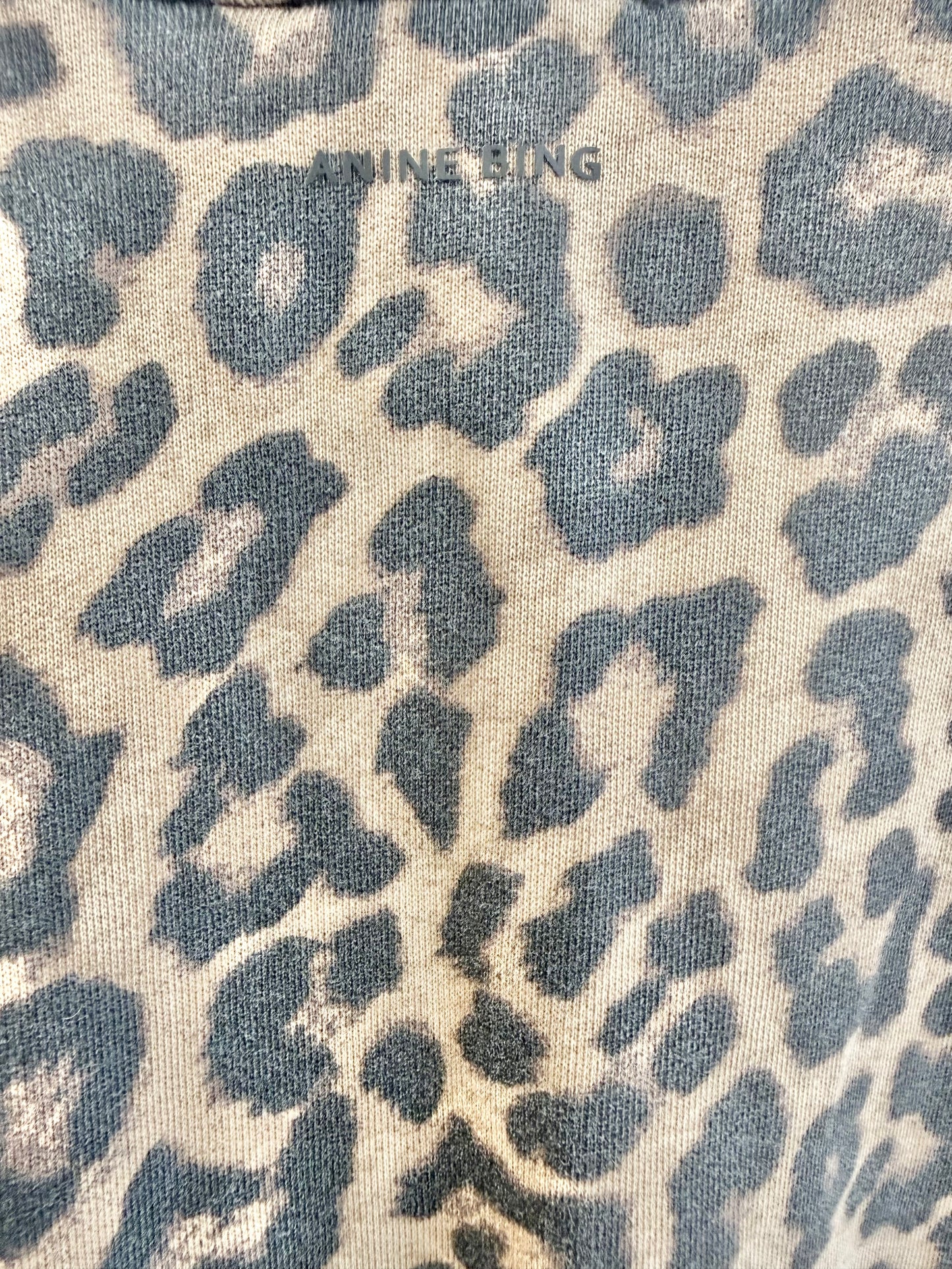 Anine Bing Black/Brown Leopard Miles Sweatshirt - Size S (10 - 12)