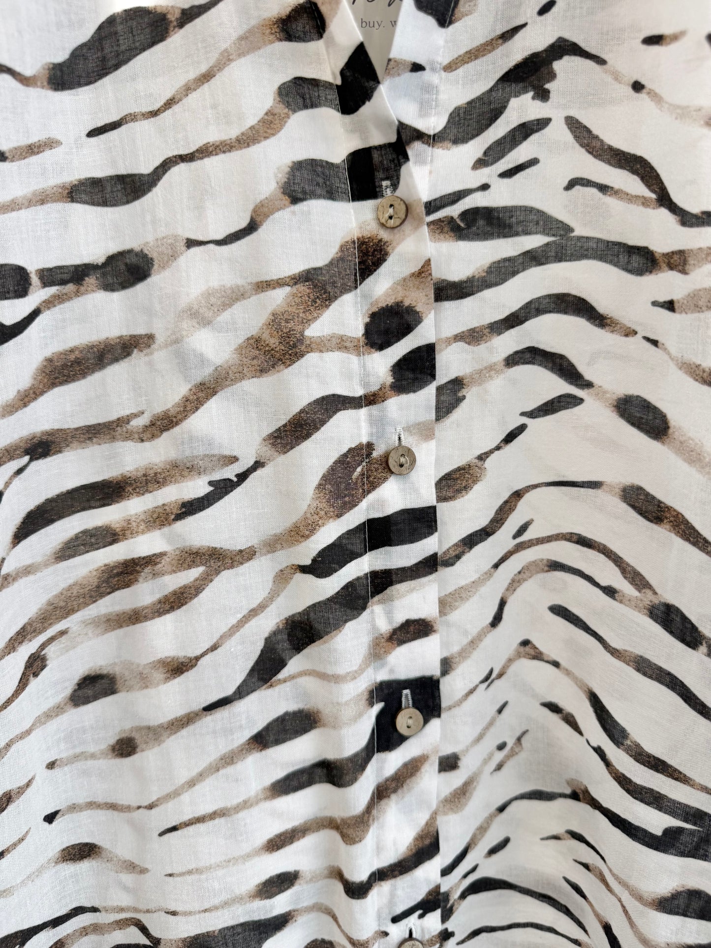 Husk Animal Print Palomo Cotton Shirt - Size 8