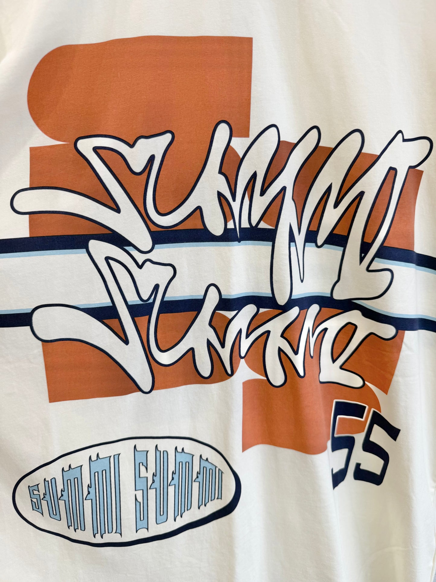 Summi Summi Vintage White Bleu Long Sleeve Tee - Size XL