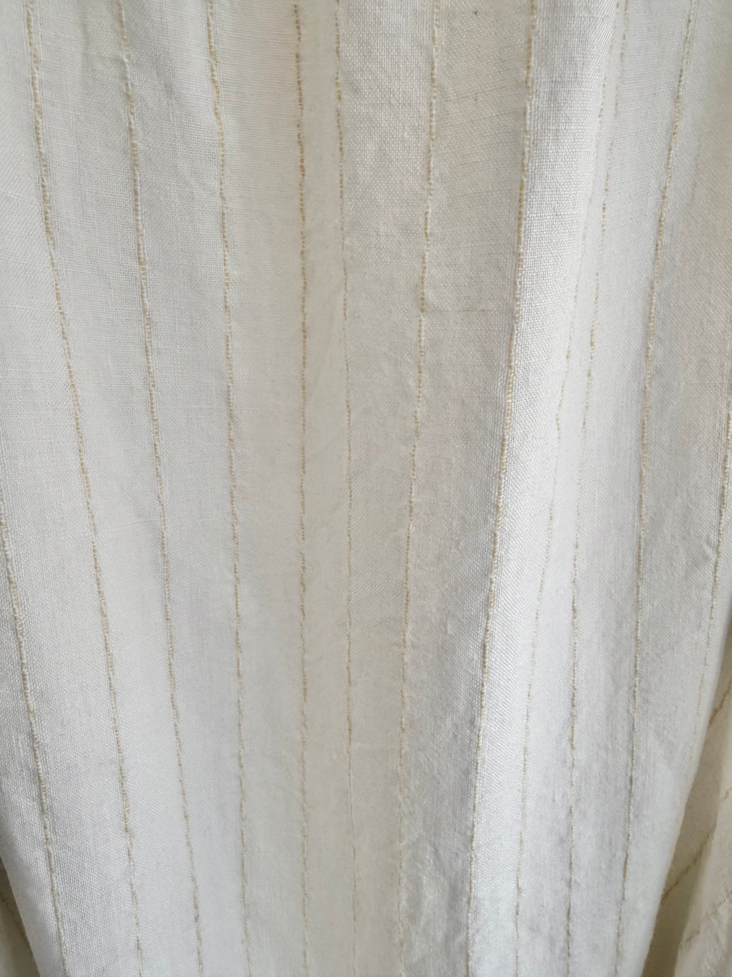 Marle White Linen Blend Maxi Dress - Cream Stripe - Size 12