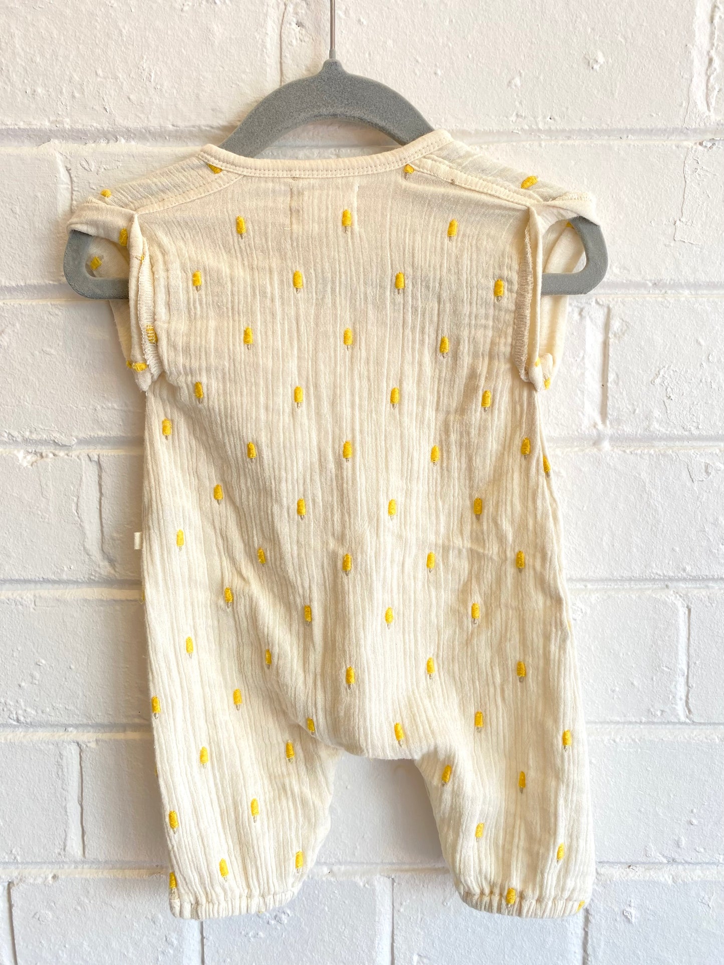 Wilson and Frenchy Cream and Yellow growsuit - Size 000