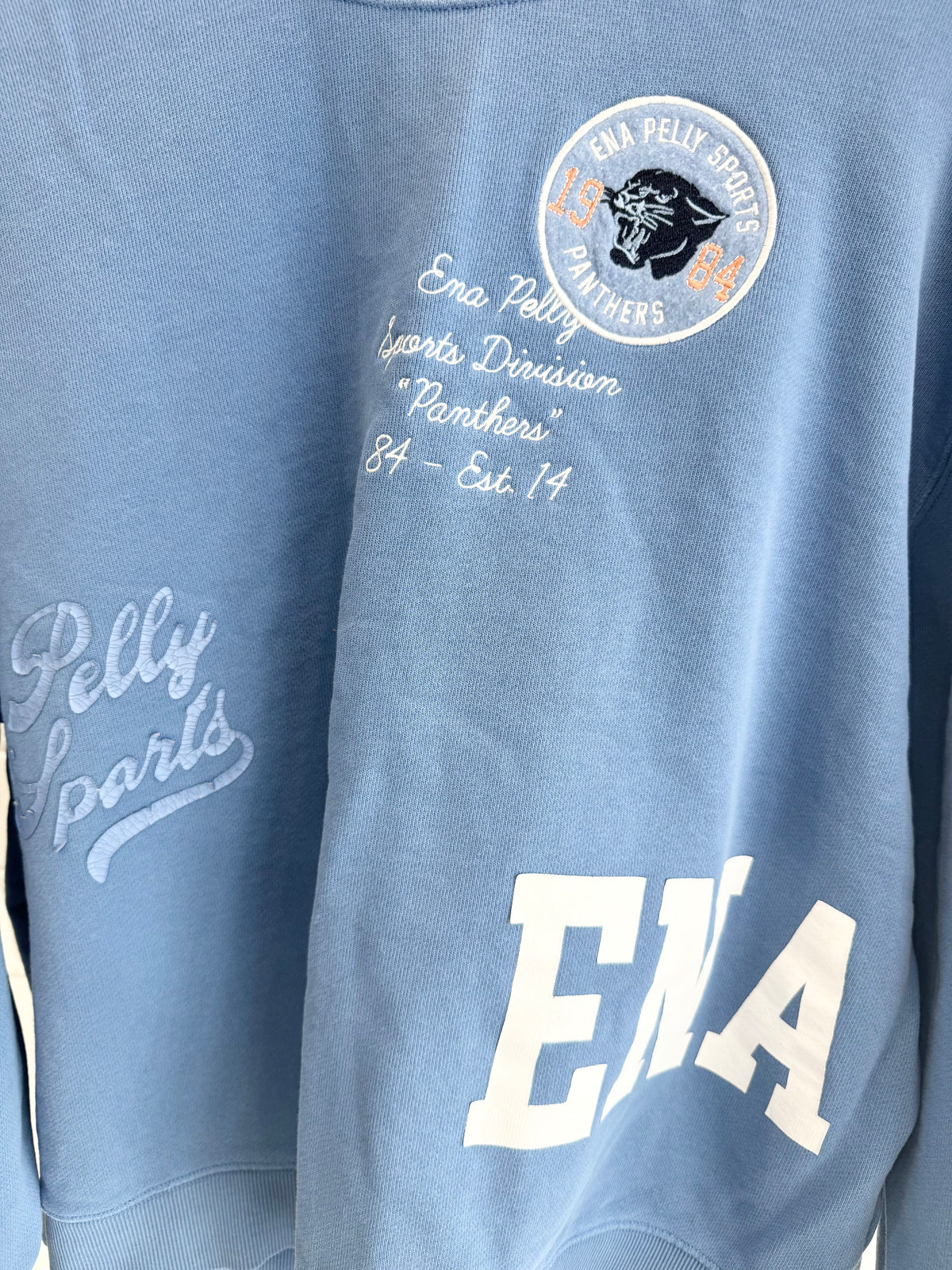 Ena Pelly Athleisure Oversized Sweater in Blue - Size 12