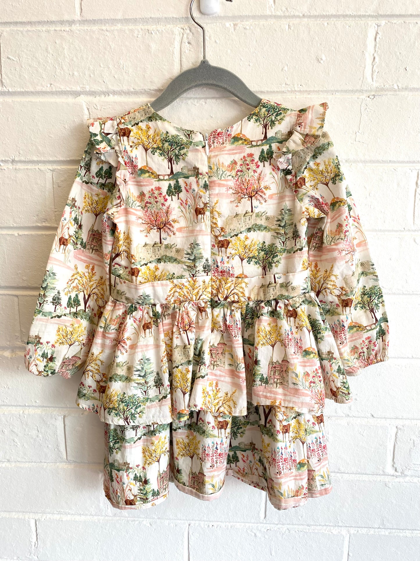 Bebe Long Sleeve Dress with English Print - Size 3