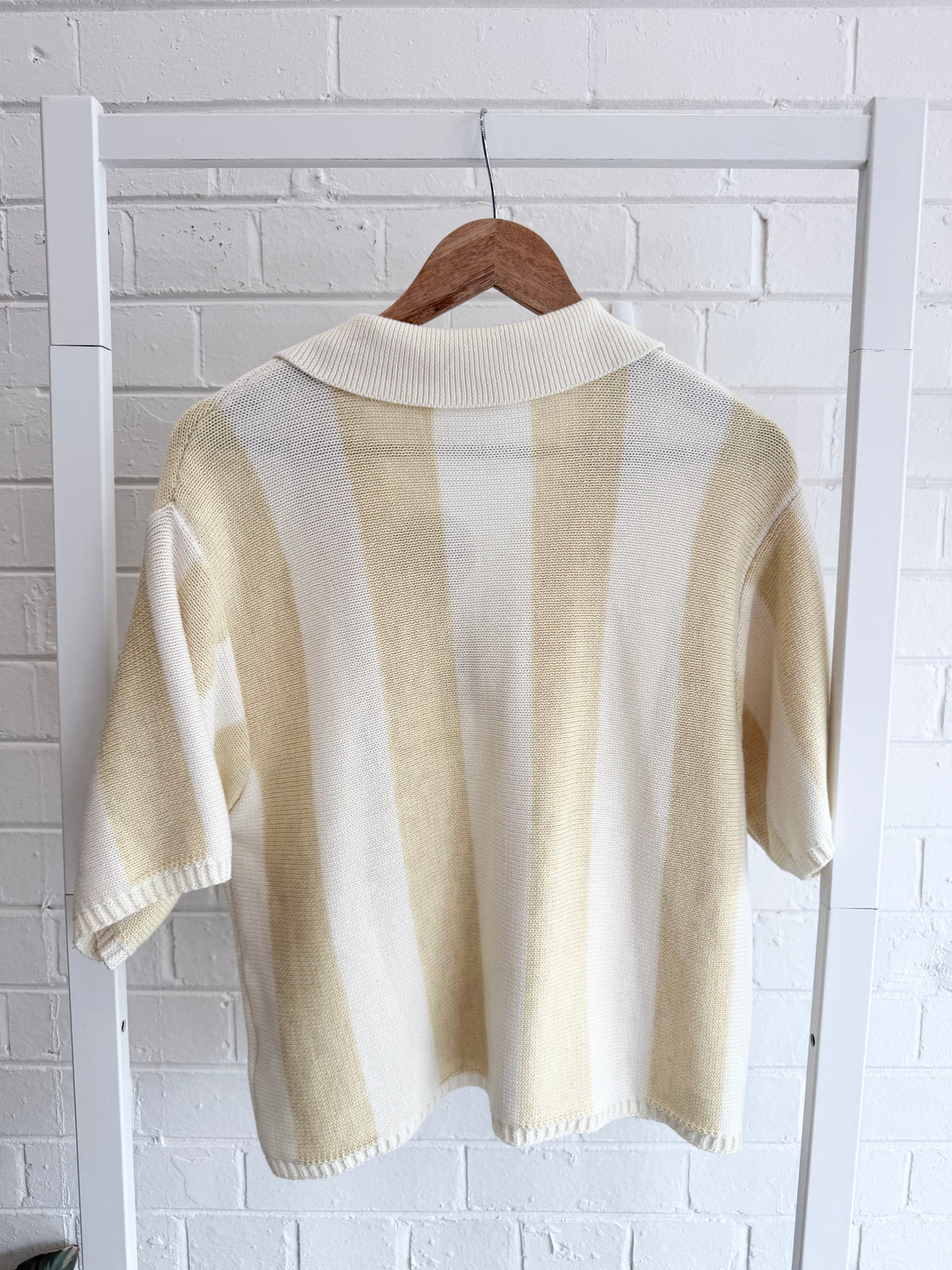 Holiday Shop Striped Knit Set in Yellow/Cream - Size M (12)